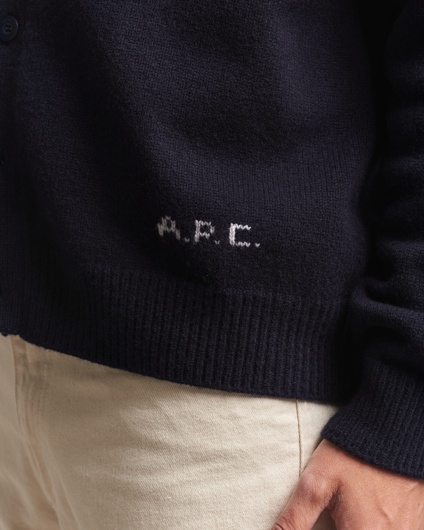 Homme | Pulls Et Tricots | A.P.C. | Kevin Wool Knitted Cardigan Dark Navy