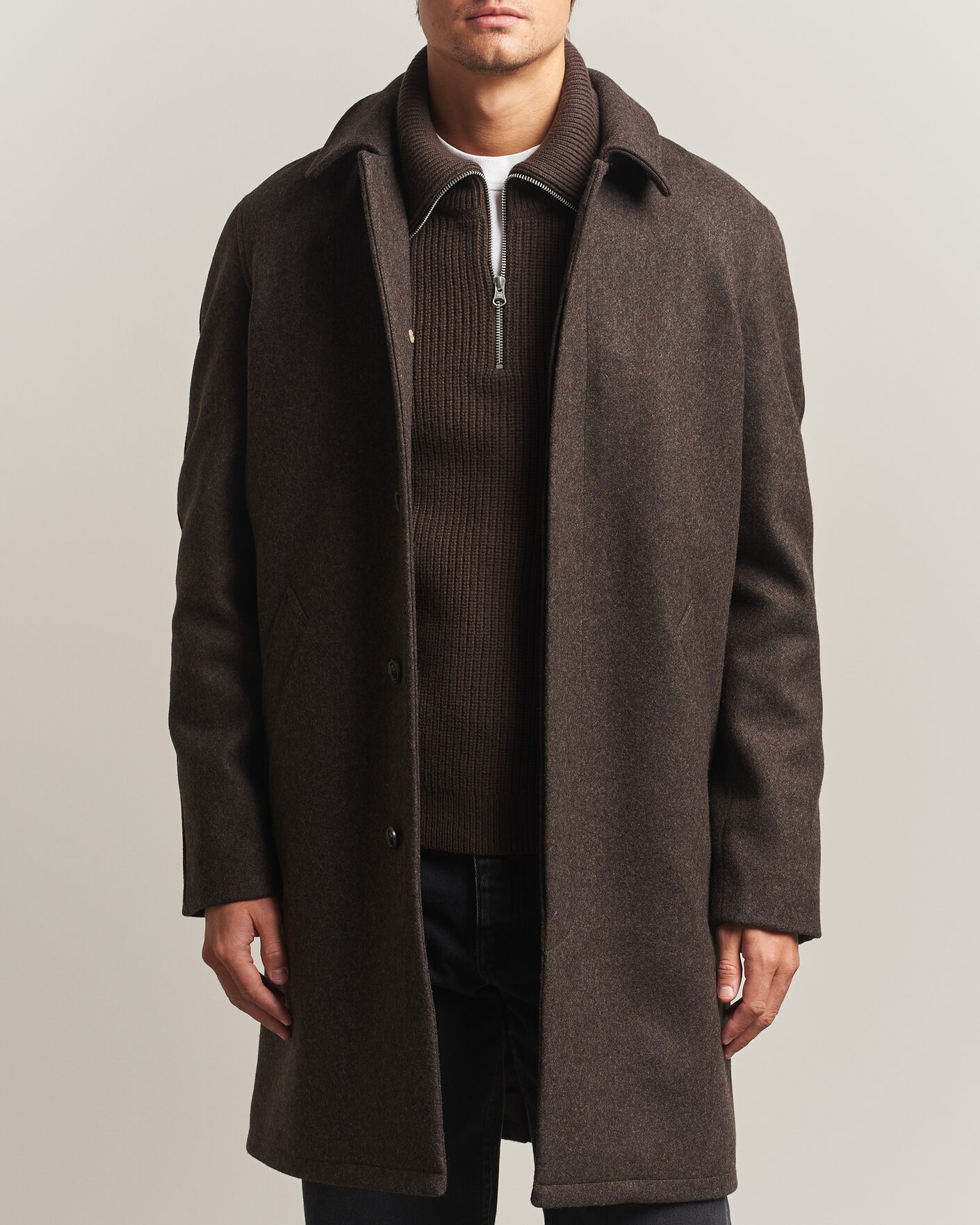 Homme | Manteaux Et Vestes | A.P.C. | Auster Wool Coat Maroon Melange