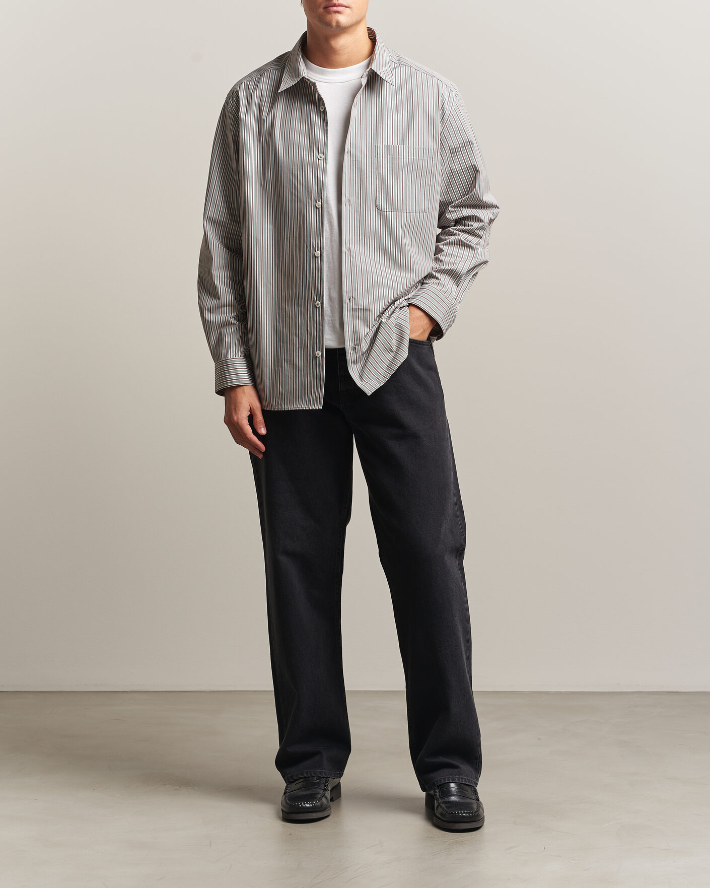 Homme | Chemises | A.P.C. | Malo Cotton Striped Shirt Almond Green