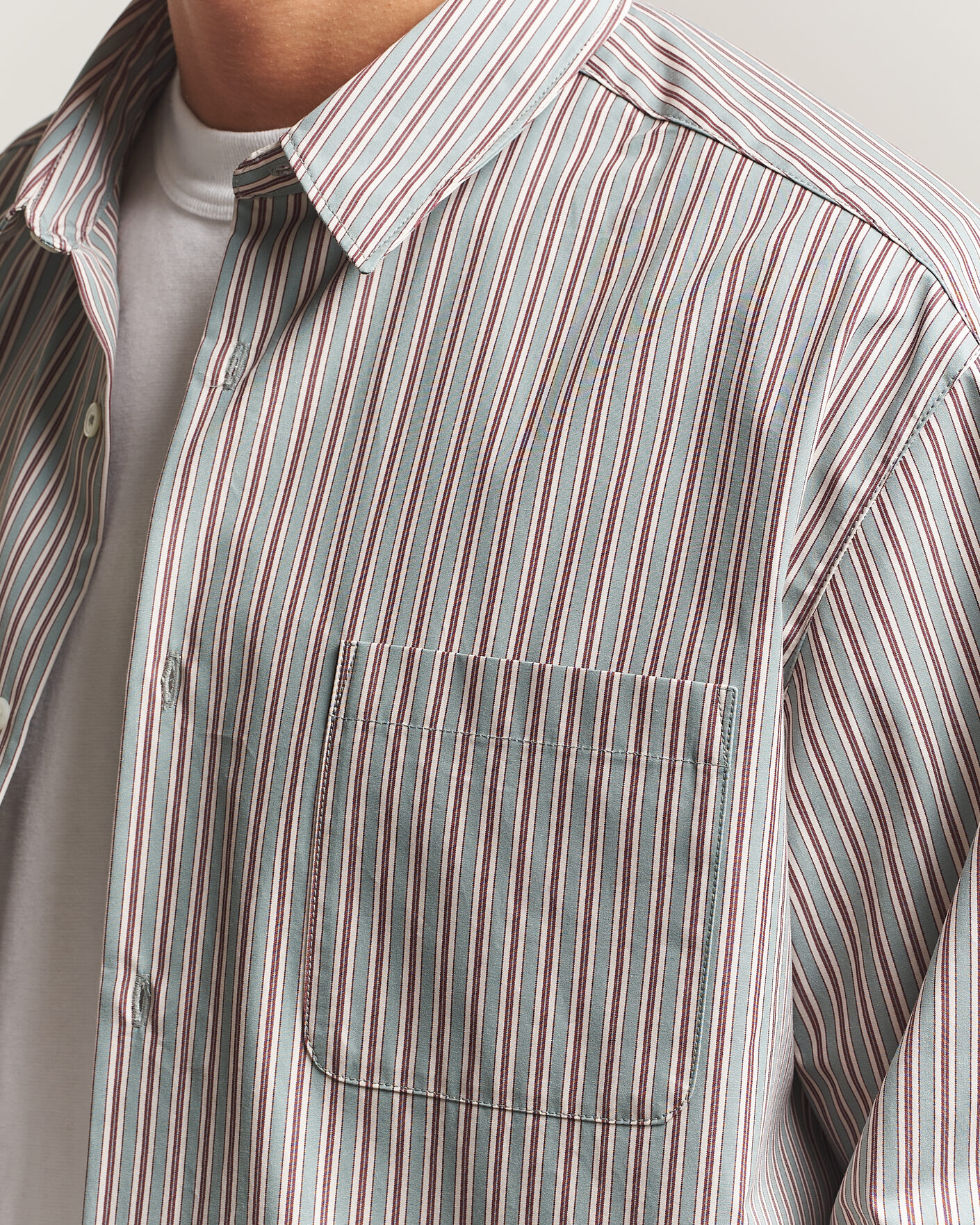Homme | Chemises | A.P.C. | Malo Cotton Striped Shirt Almond Green