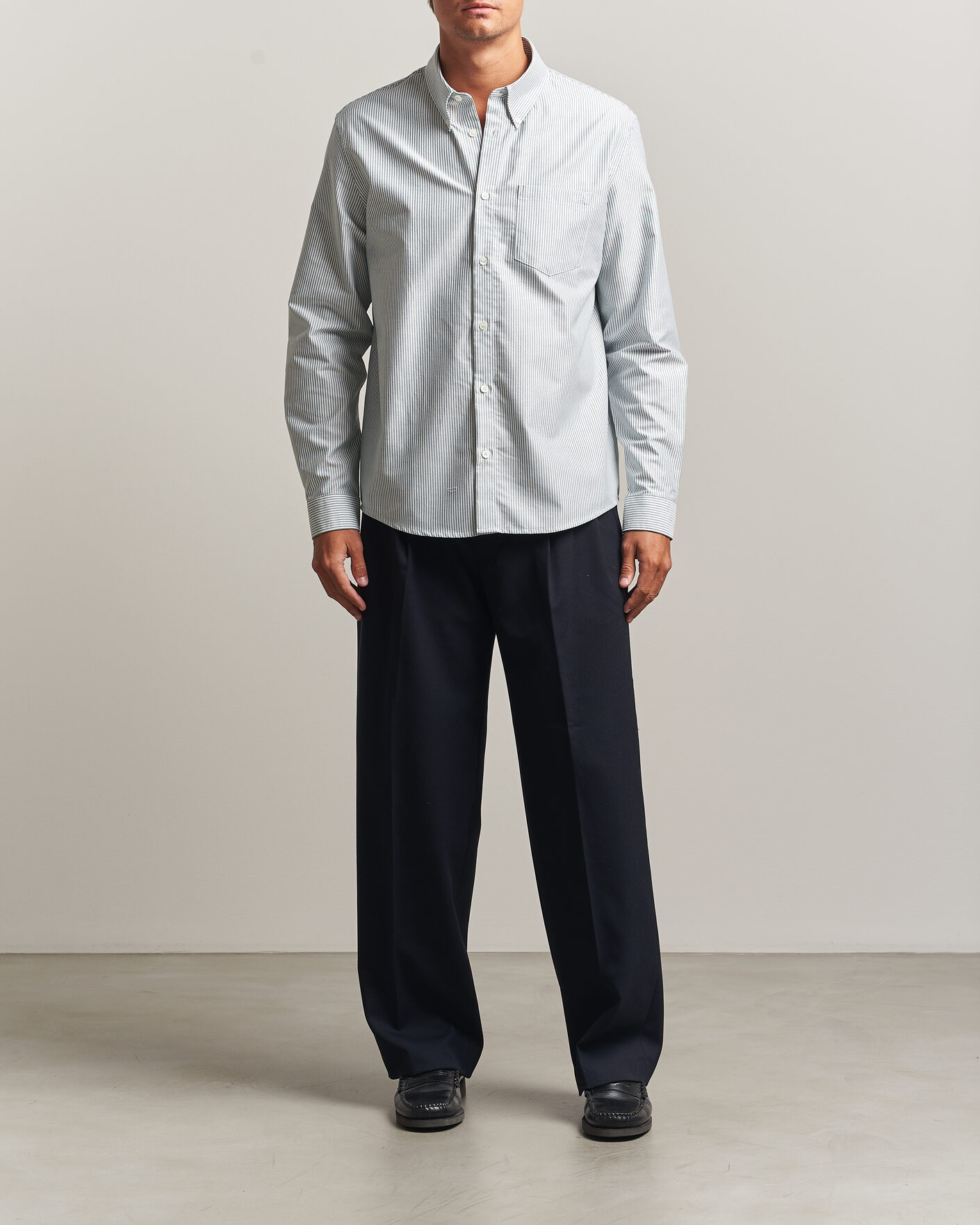 Heren | Overhemden | A.P.C. | Greg Striped Oxford Shirt Green/White