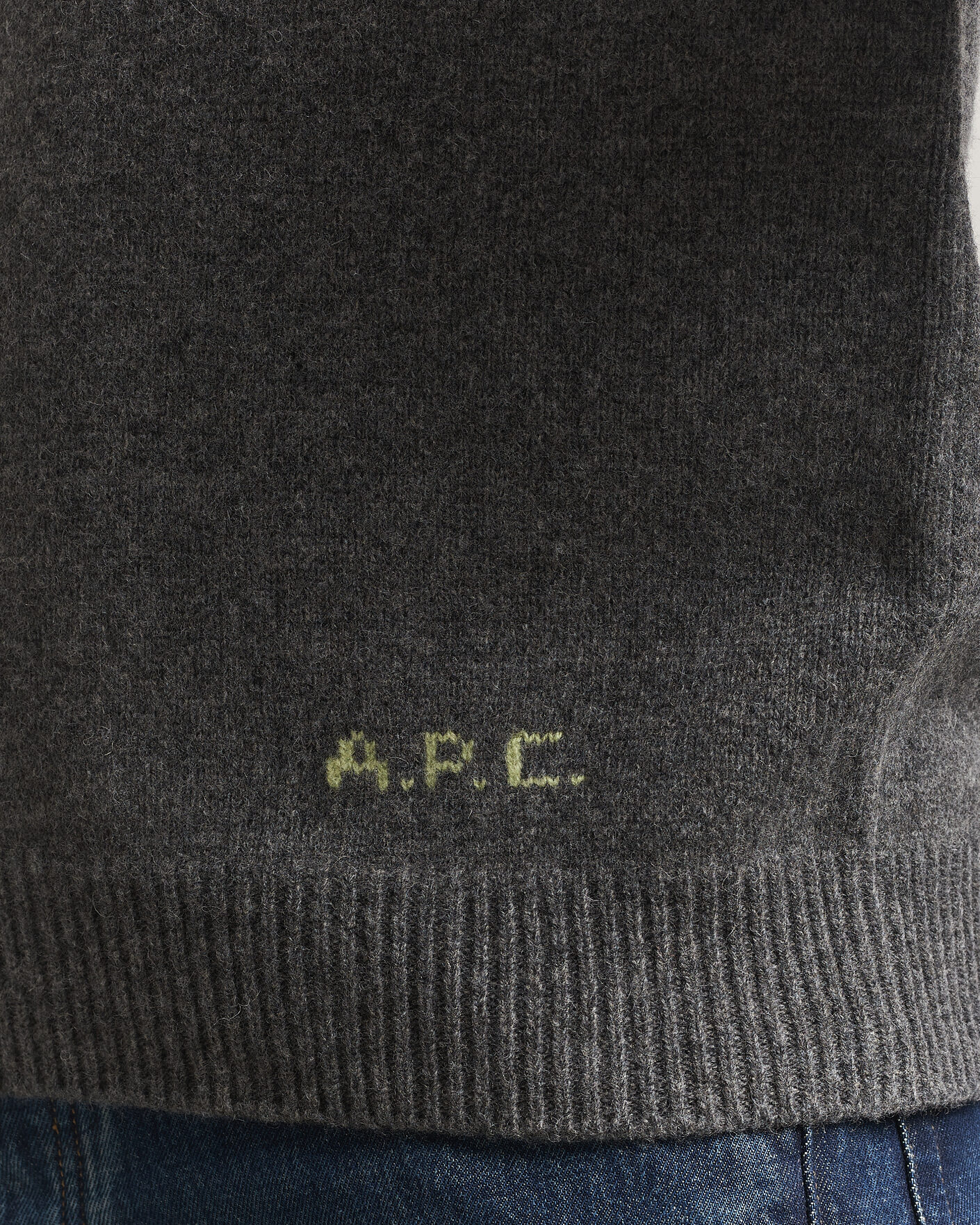 Heren | Truien | A.P.C. | Edmond Wool Knitted Sweater Anthracite Melange