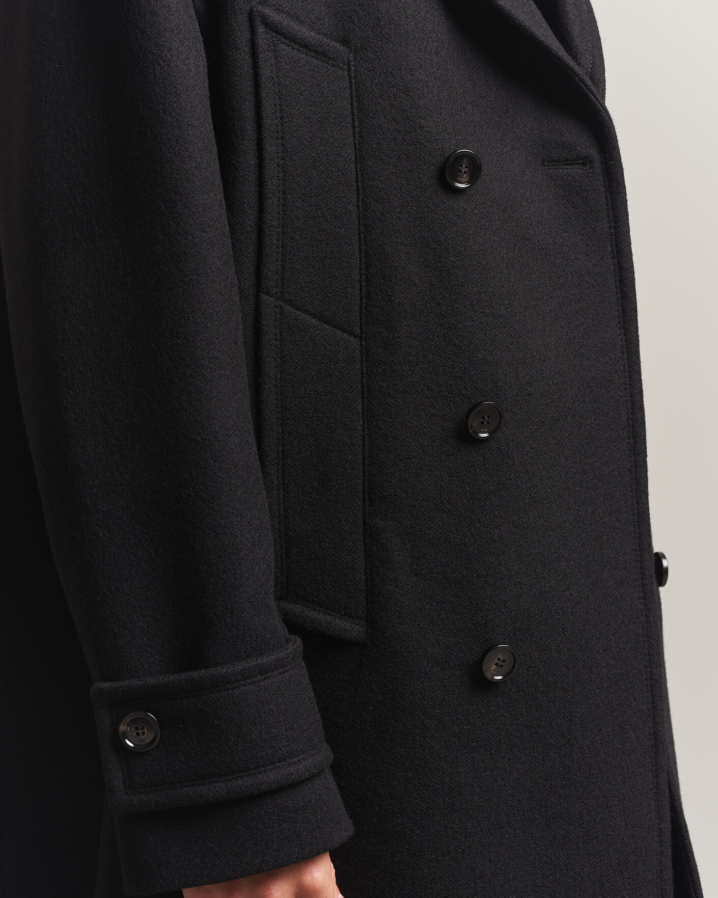 Heren | Jassen | AMI | Wool Peacoat Black