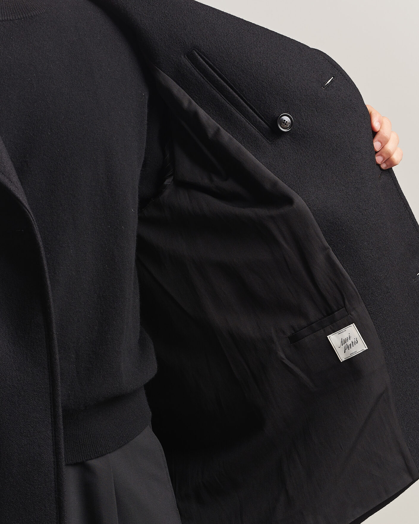 Heren | Jassen | AMI | Wool Peacoat Black