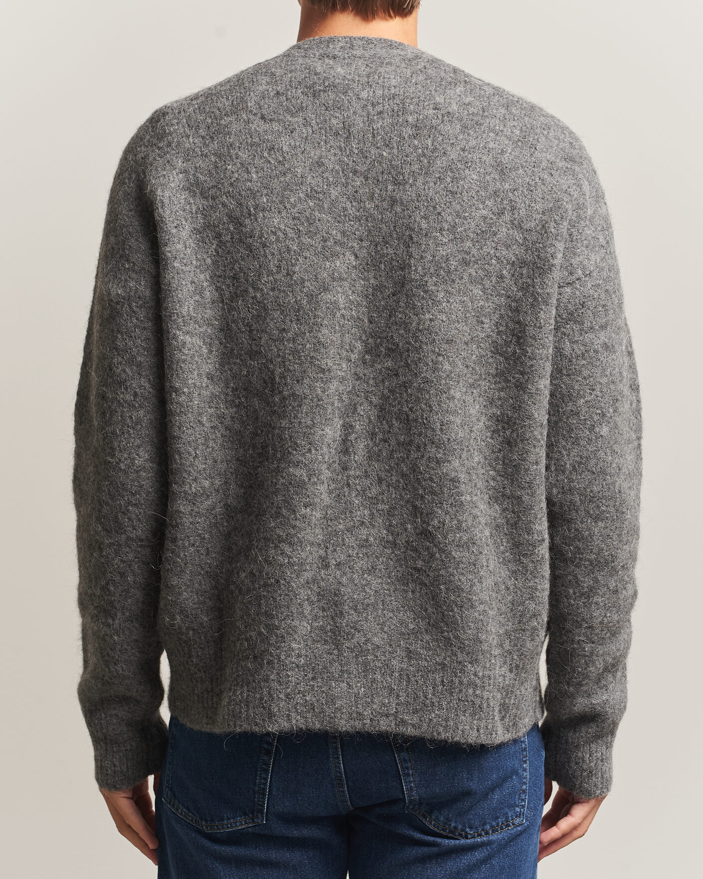 Heren | Truien | AMI | Signature Logo Wool Knitted Cardigan Grey Melange
