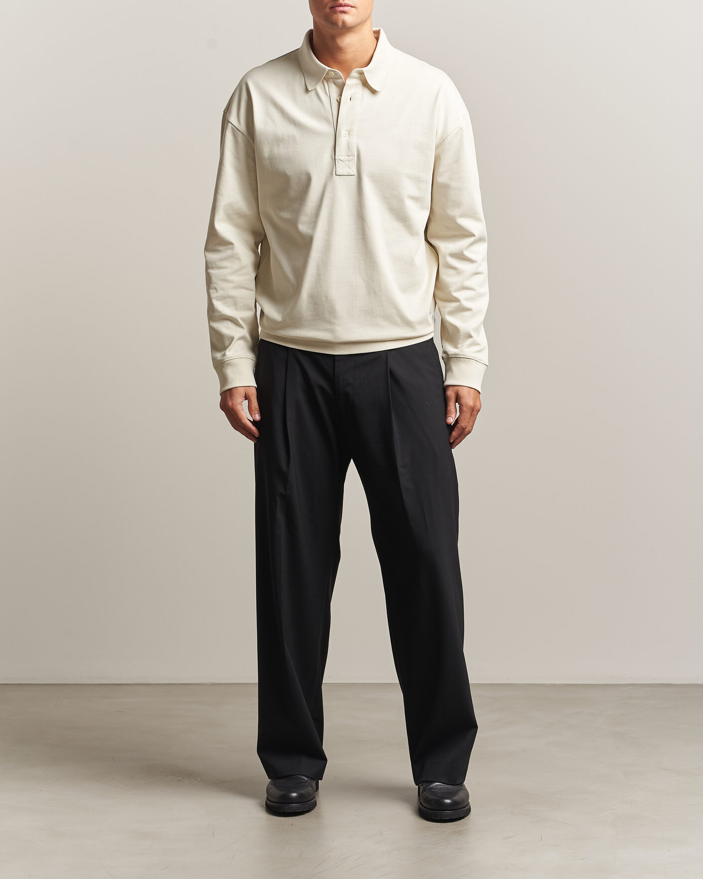 Heren | Truien | AMI | Heritage Logo Rugger Ivory