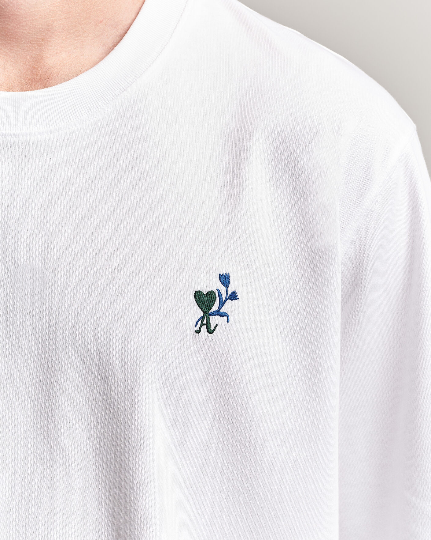 Homme | T-shirts | AMI | Tulip Logo T-Shirt White