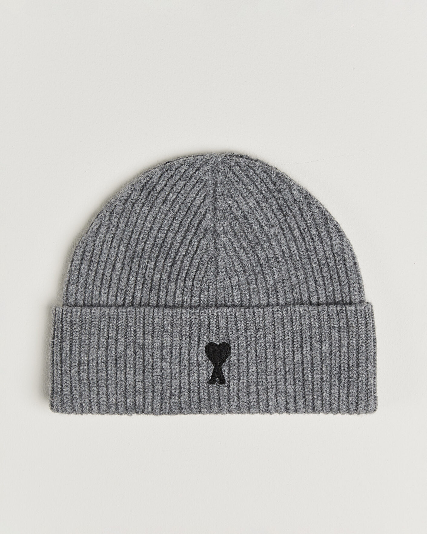 Heren | Mutsen | AMI | Contrasted Heart Logo Beanie Light Grey Melange