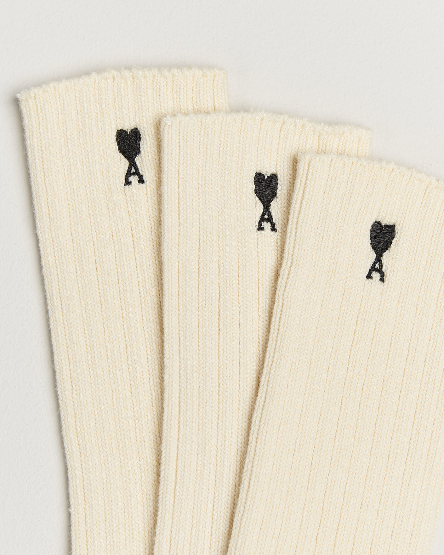 Homme | Sous-Vêtements Et Chaussettes | AMI | 3-Pack Heart Logo Cotton Socks Ivory