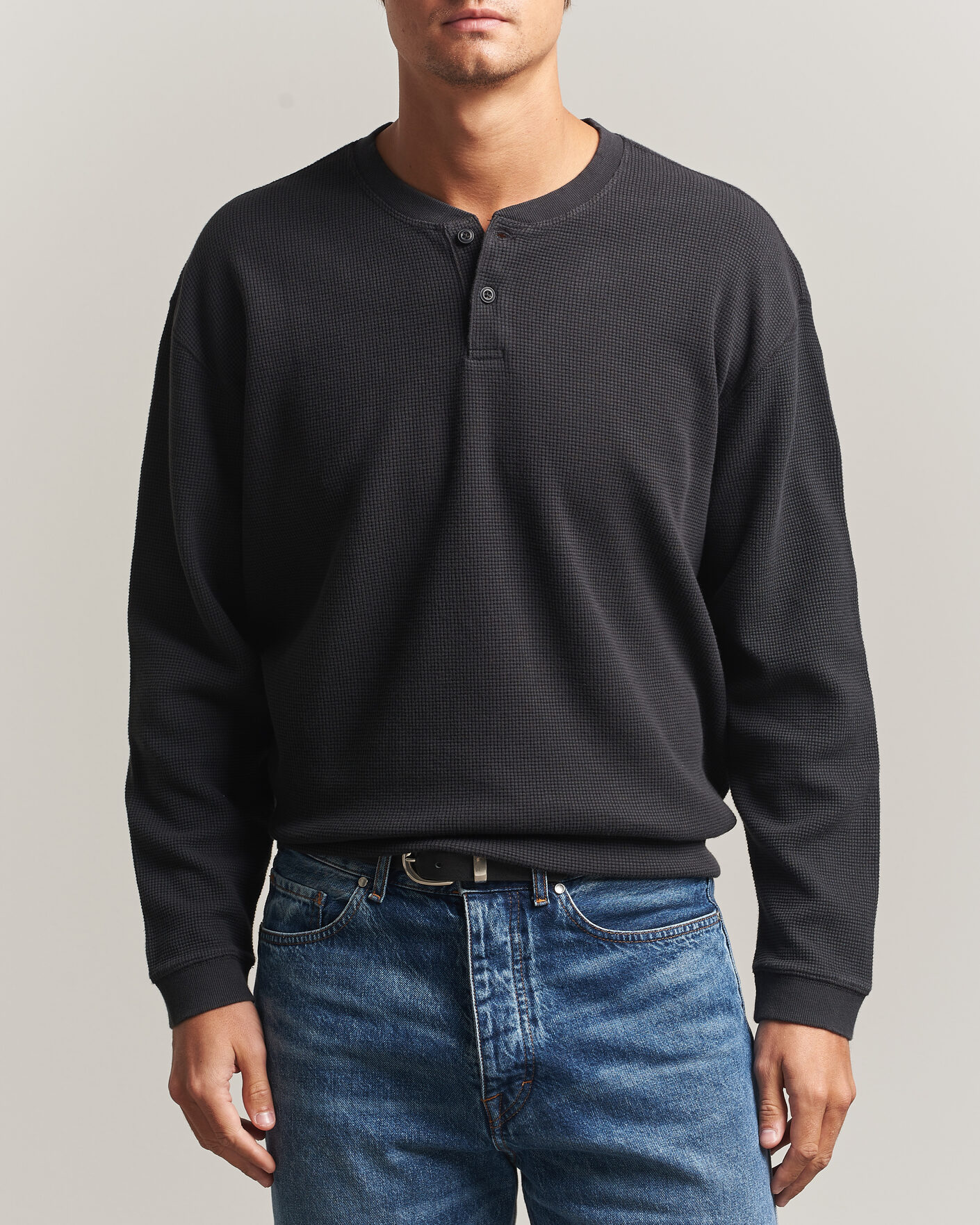 Homme | Pulls Et Tricots | Levi's | Relaxed Henley Mineral Black