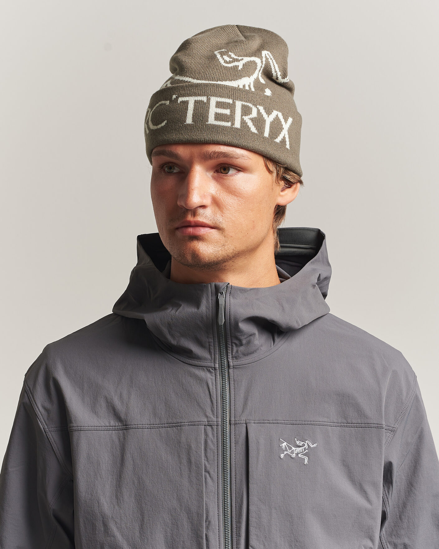 Heren | Mutsen | Arc'teryx | Bird Word Beanie Mongoose/Sea Salt