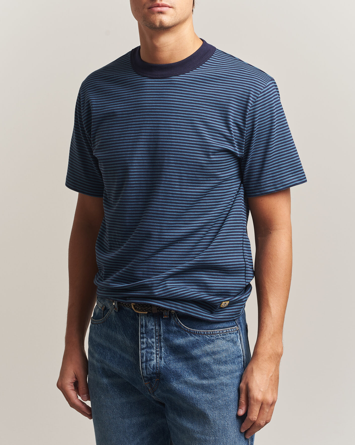 Heren | T-shirts | Armor-lux | Héritage Callac Striped T-Shirt Navy/Teal