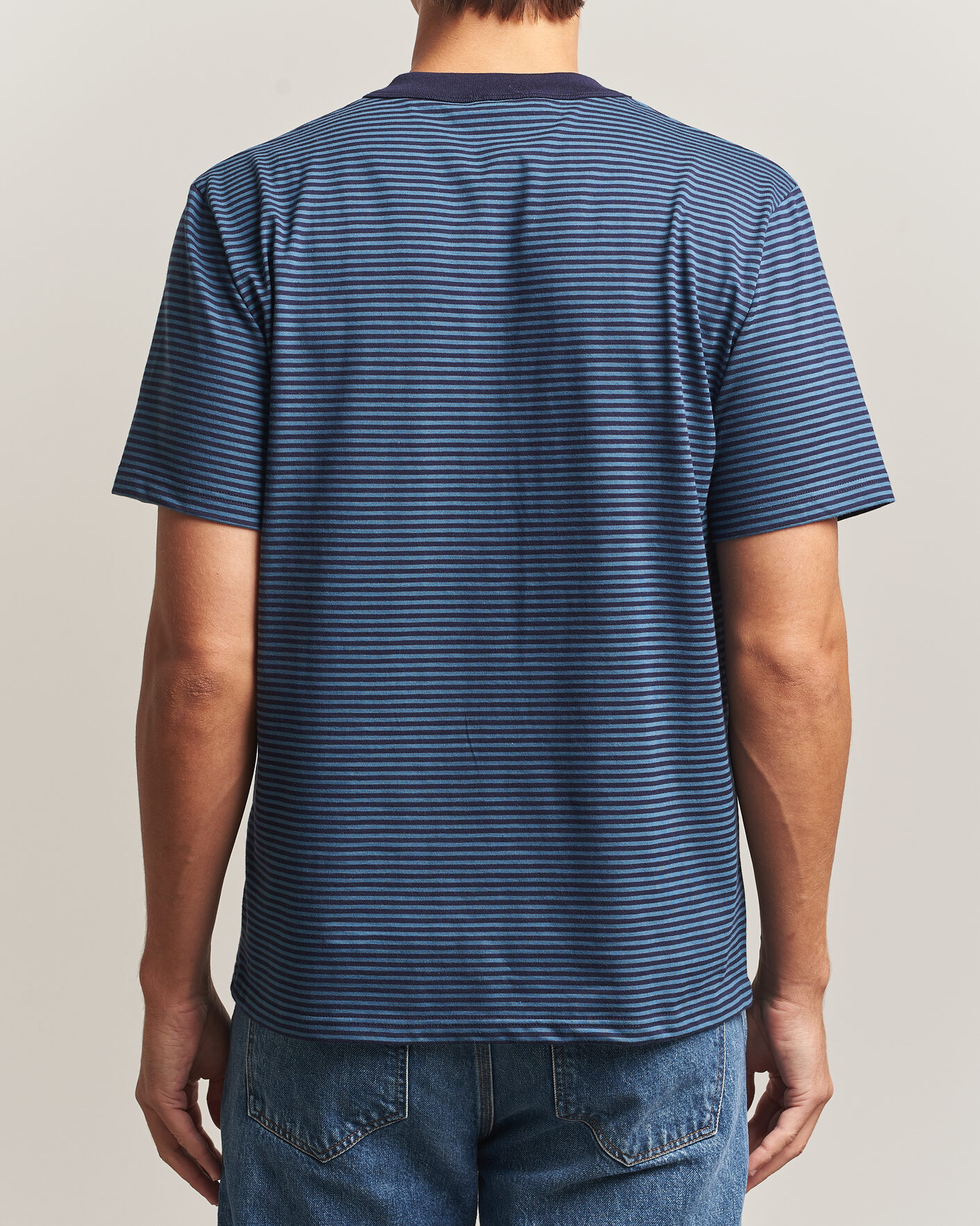 Heren | T-shirts | Armor-lux | Héritage Callac Striped T-Shirt Navy/Teal