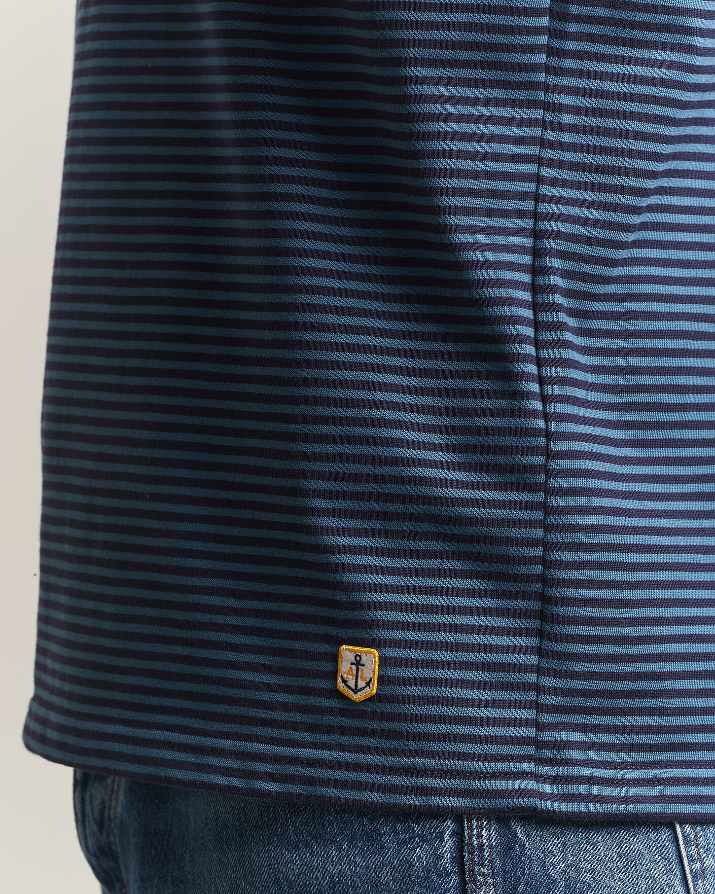 Heren | T-shirts | Armor-lux | Héritage Callac Striped T-Shirt Navy/Teal