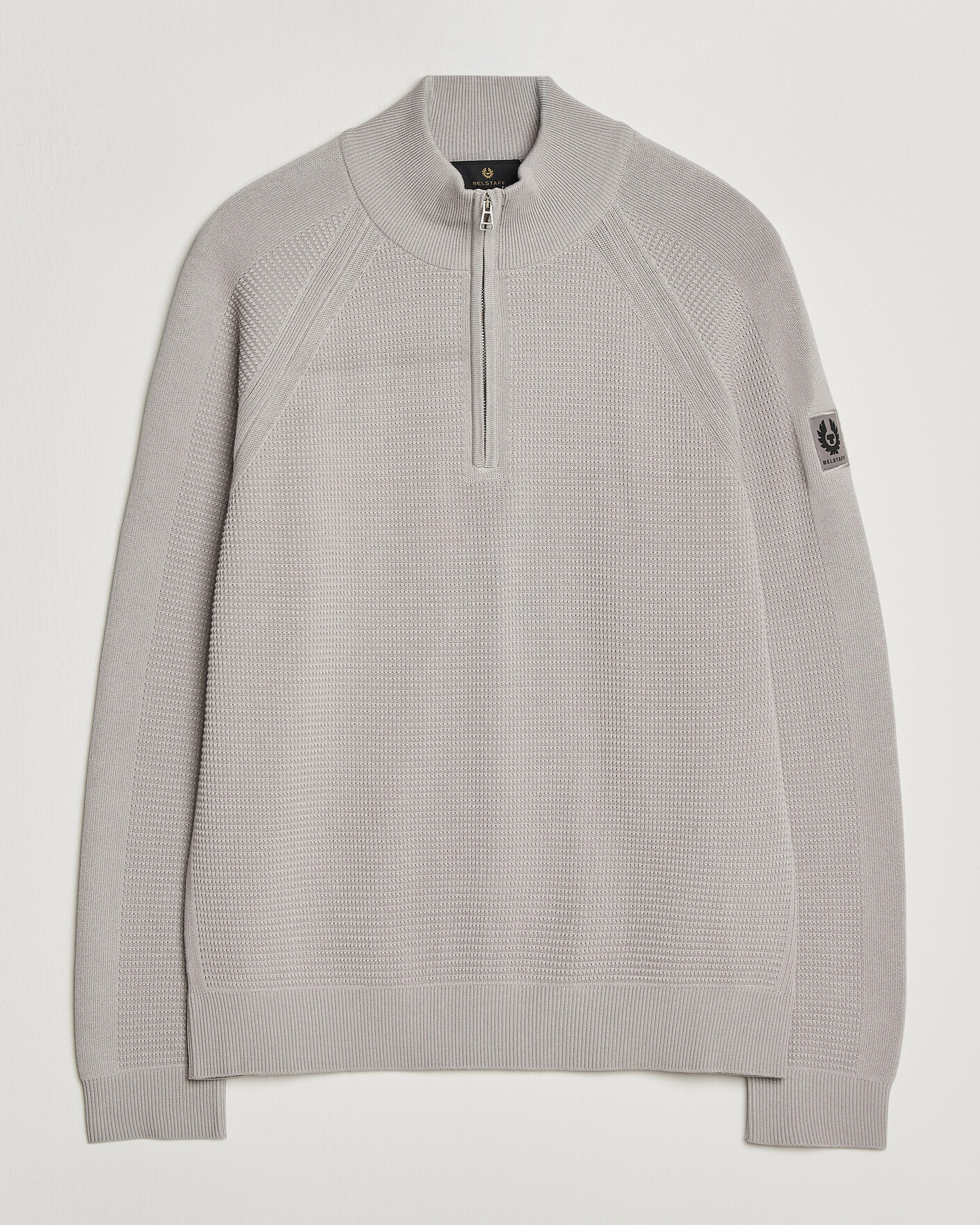 Homme | Pulls Et Tricots | Belstaff | Bradwell Cotton Knitted Quarter Zip Concrete