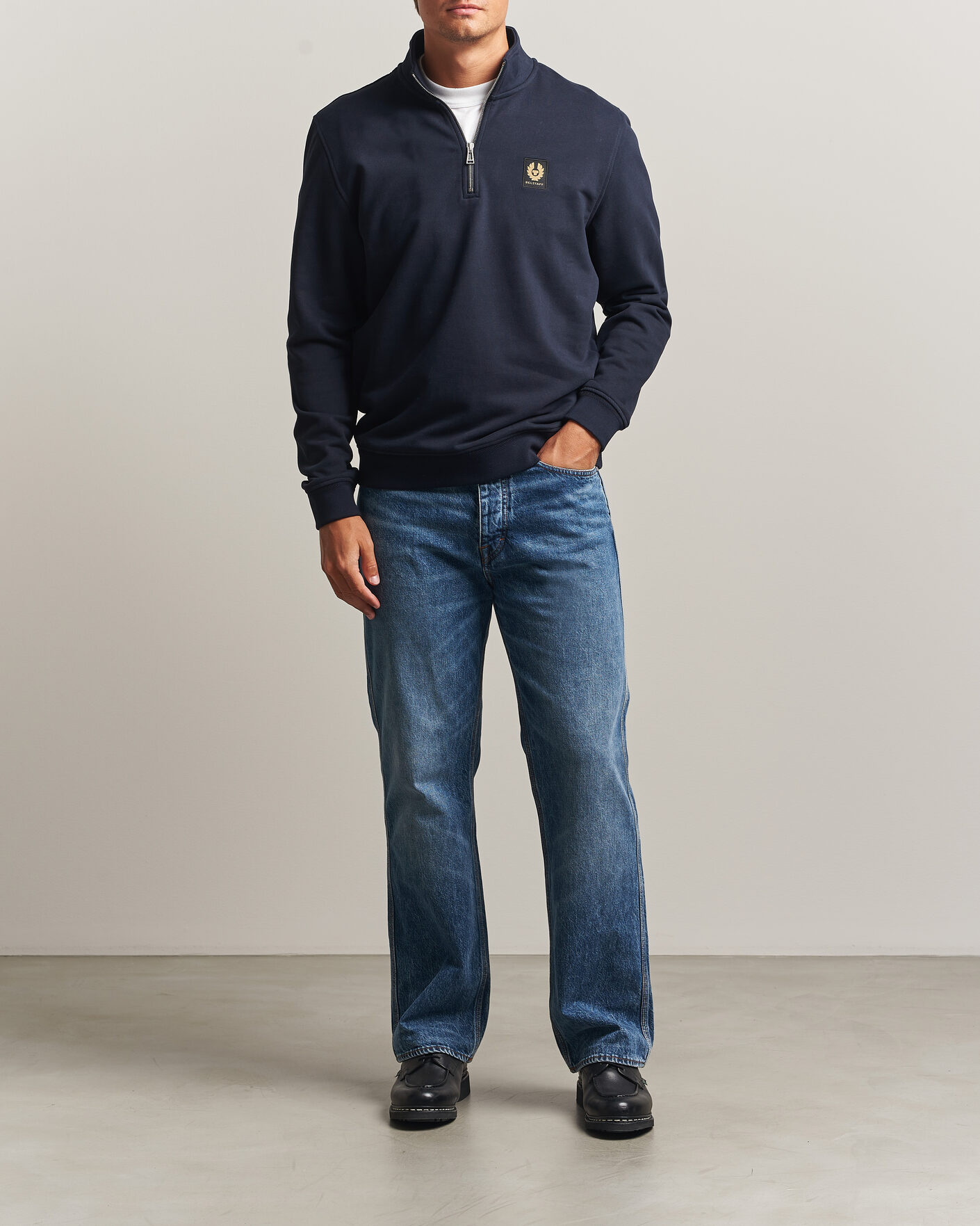 Homme | Pulls Et Tricots | Belstaff | Signature Half Zip Sweatshirt Dark Ink