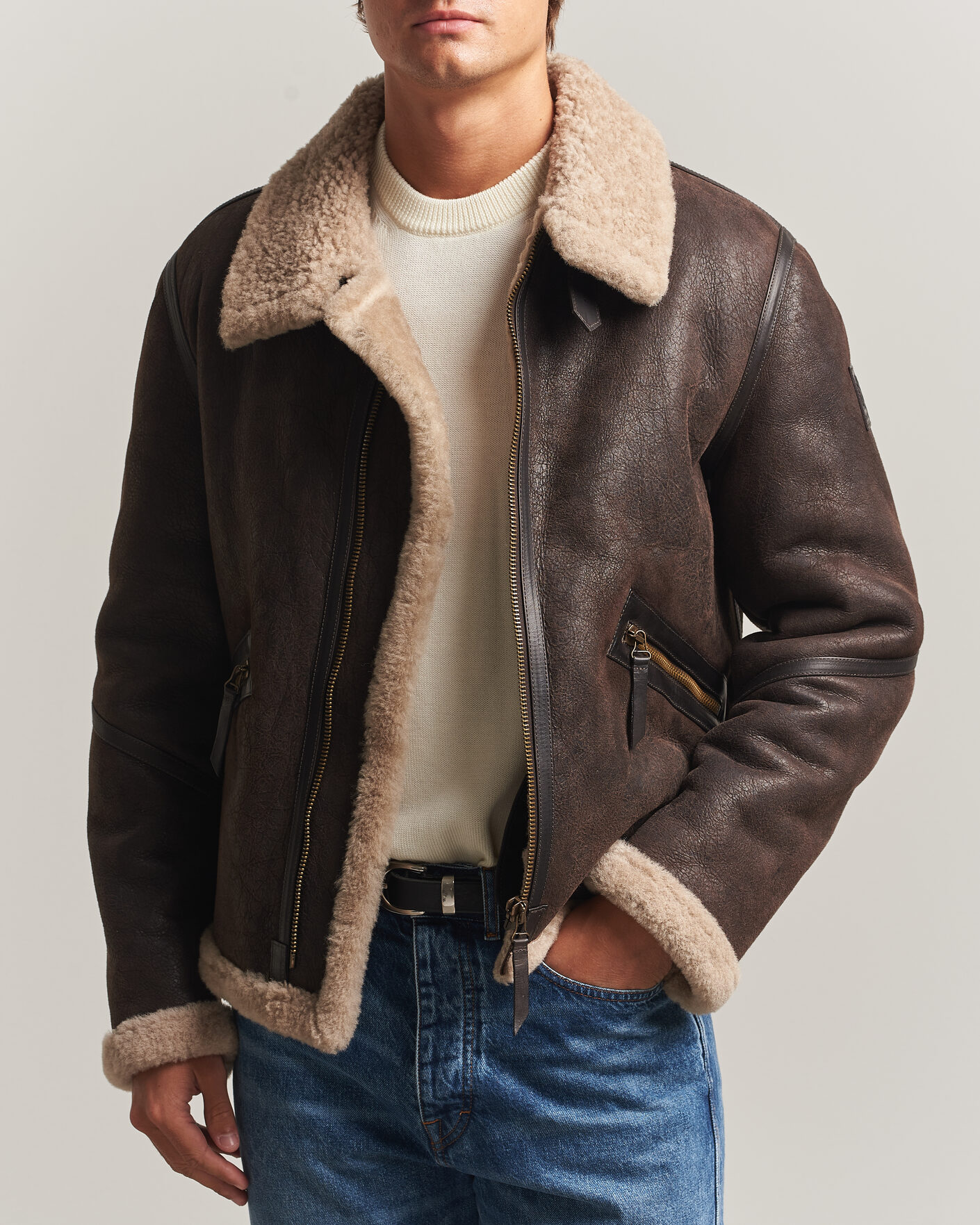 Heren | Jassen | Belstaff | Winterbrook Shearling Jacket Dark Brown