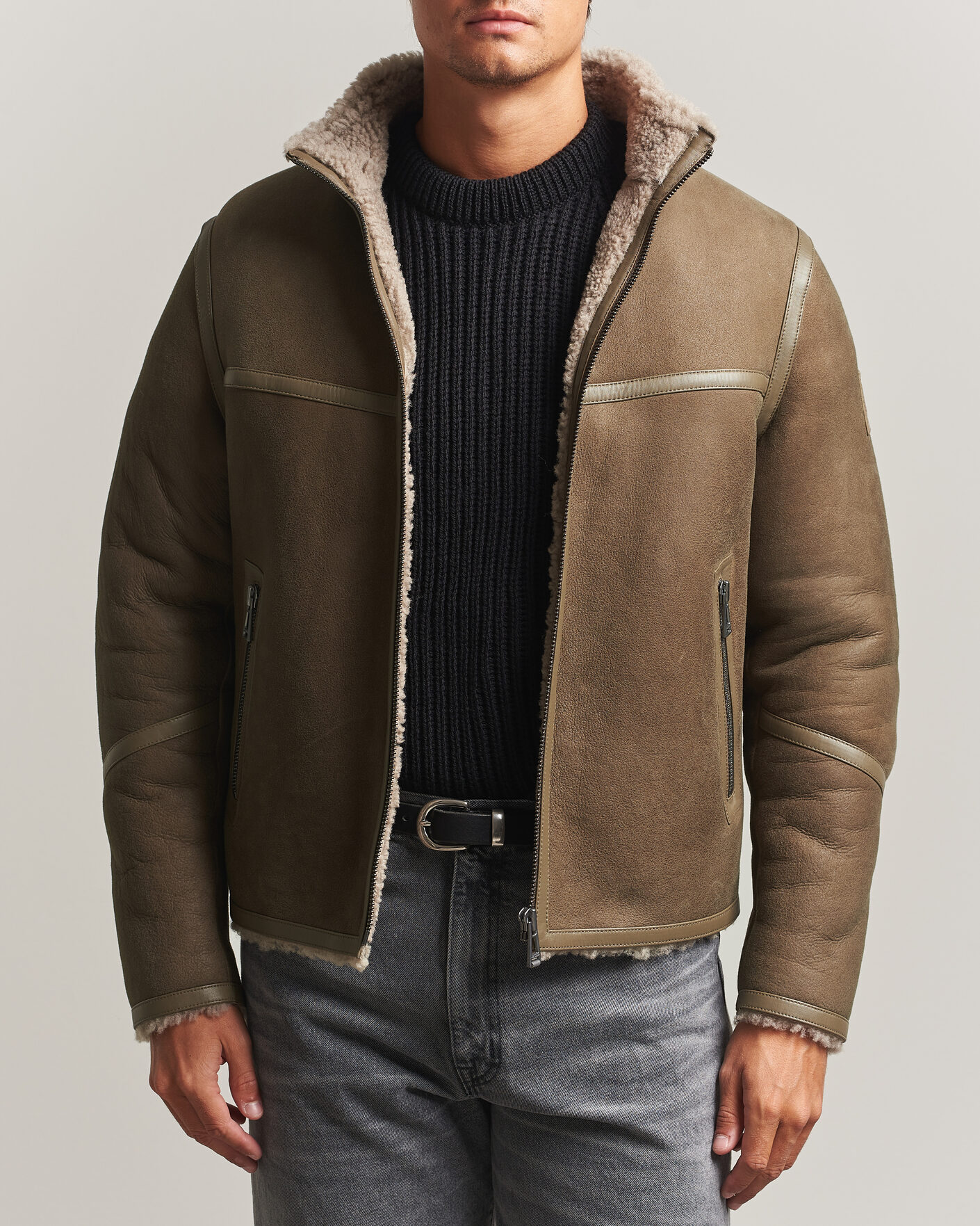 Homme | Manteaux Et Vestes | Belstaff | Highland Shearling Jacket Dark Dusty Taupe