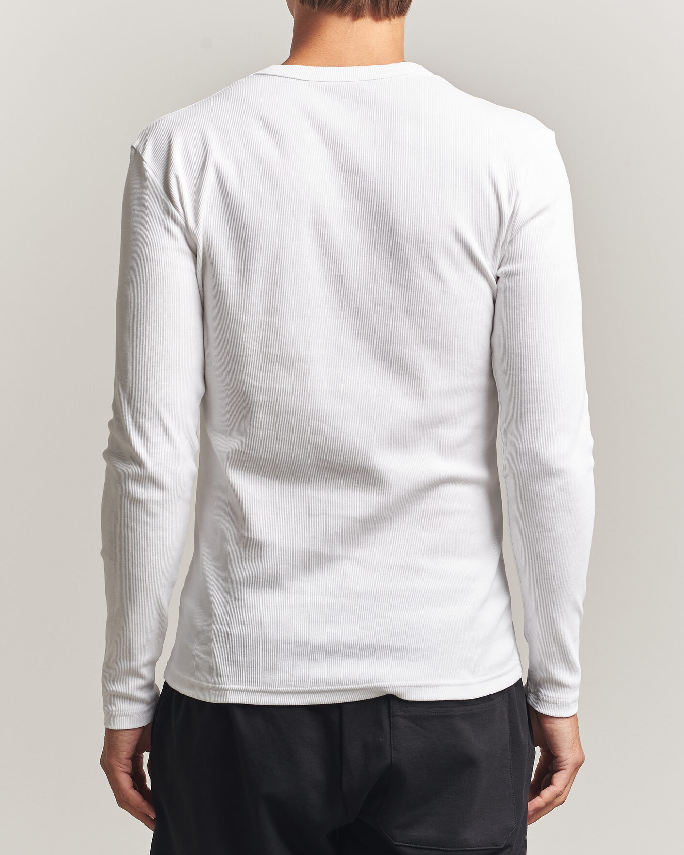 Homme | T-shirts | Bread & Boxers | Ribbed Long Sleeve T-Shirt White