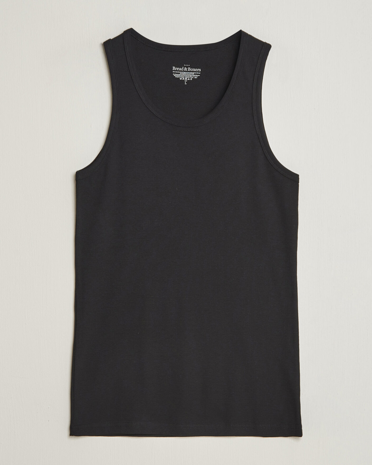 Heren | T-shirts | Bread & Boxers | 2-Pack Ribbed Tank Black