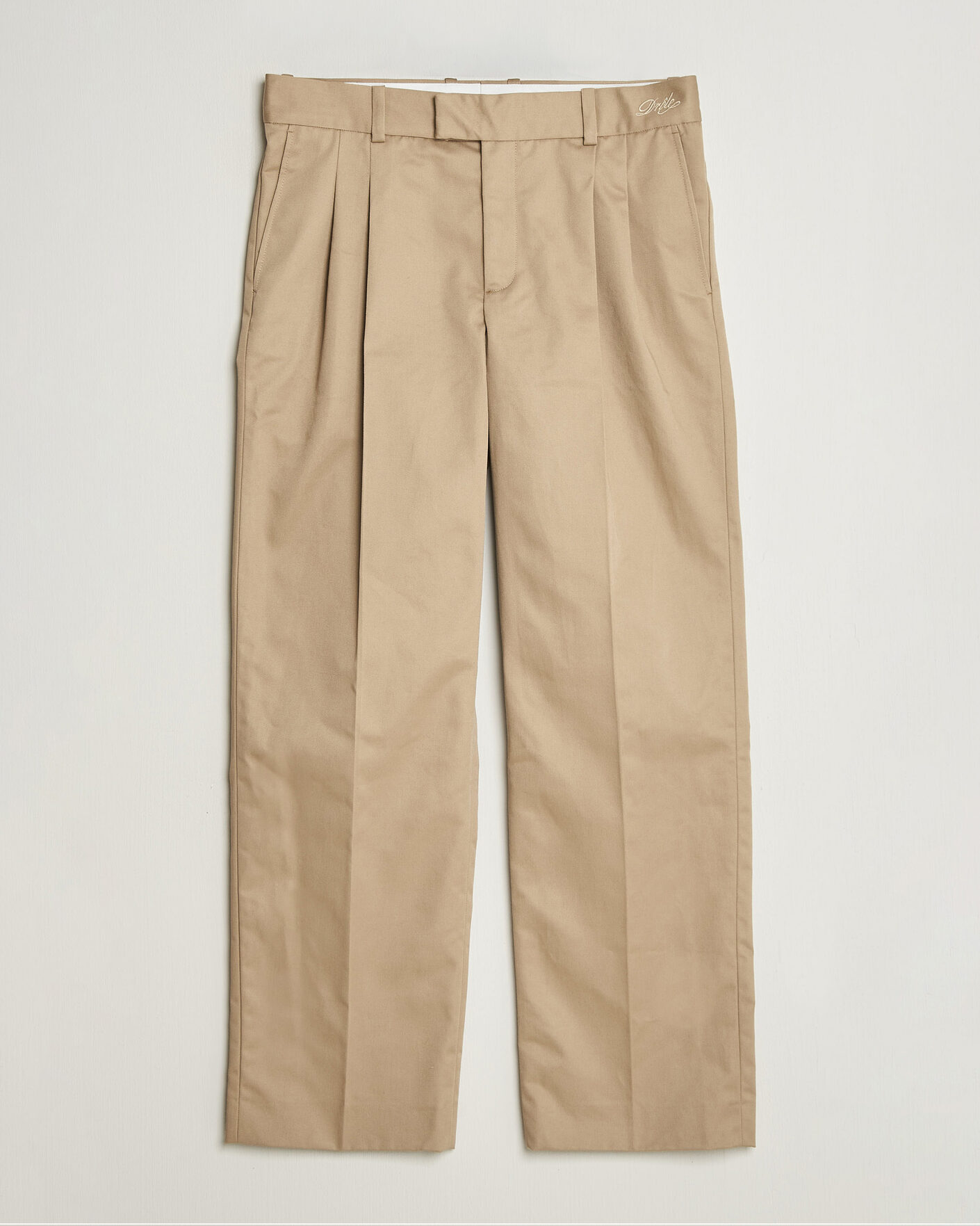 Homme | Pantalons | Drôle de Monsieur | Gabardine Pleated Trousers Beige