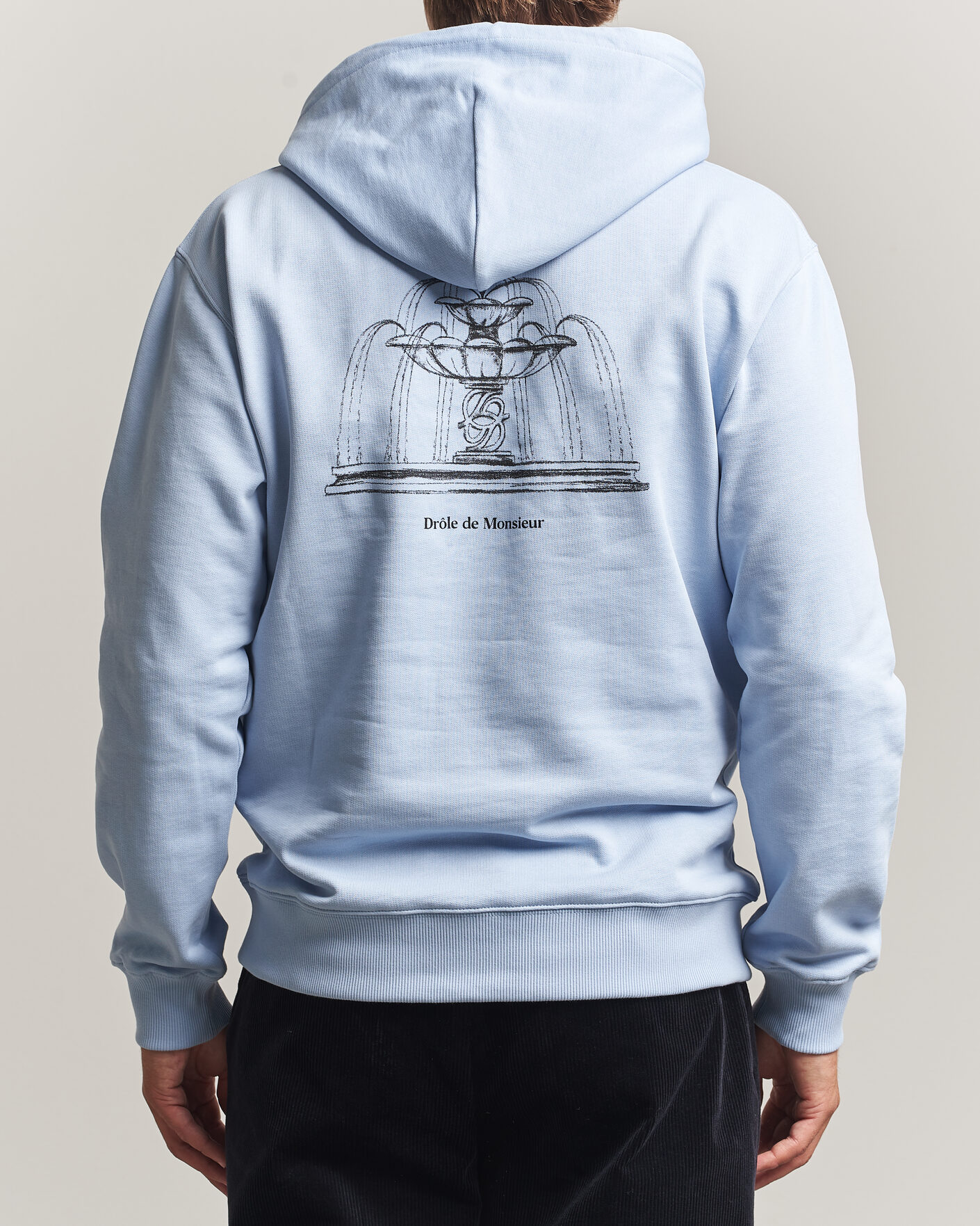 Homme | Pulls Et Tricots | Drôle de Monsieur | Fountain Printed Hoodie Light Blue