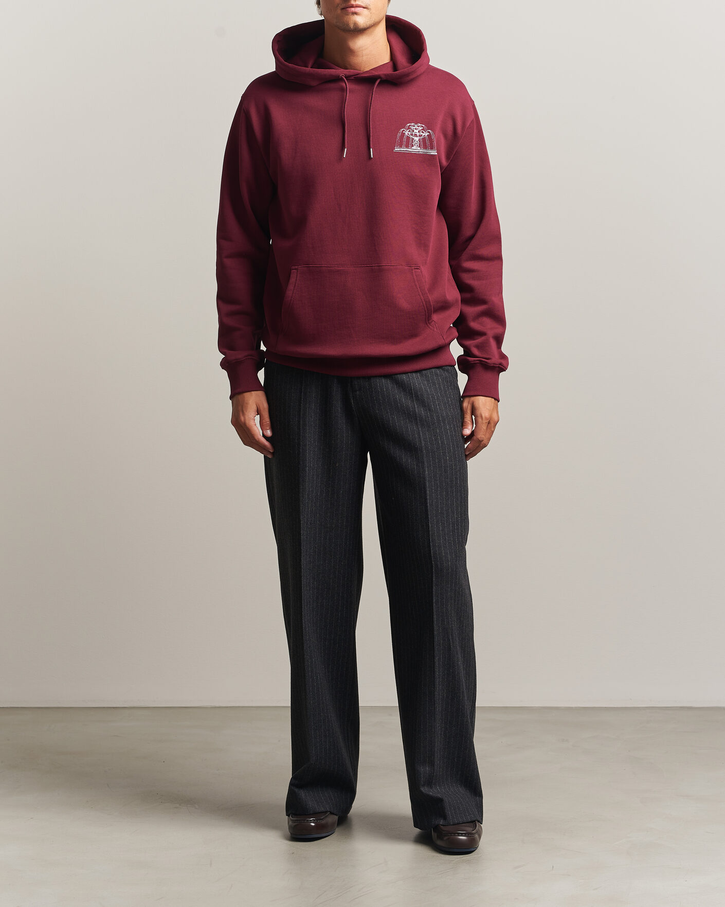 Homme | Pulls Et Tricots | Drôle de Monsieur | Fountain Printed Hoodie Burgundy