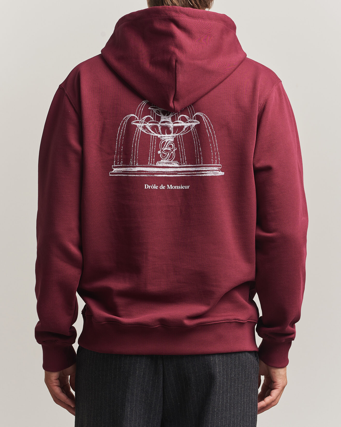 Homme | Pulls Et Tricots | Drôle de Monsieur | Fountain Printed Hoodie Burgundy