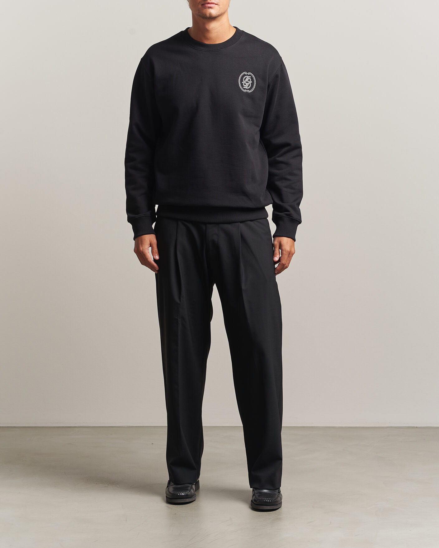 Homme | Pulls Et Tricots | Drôle de Monsieur | Mirror D Embroidered Sweatshirt Black