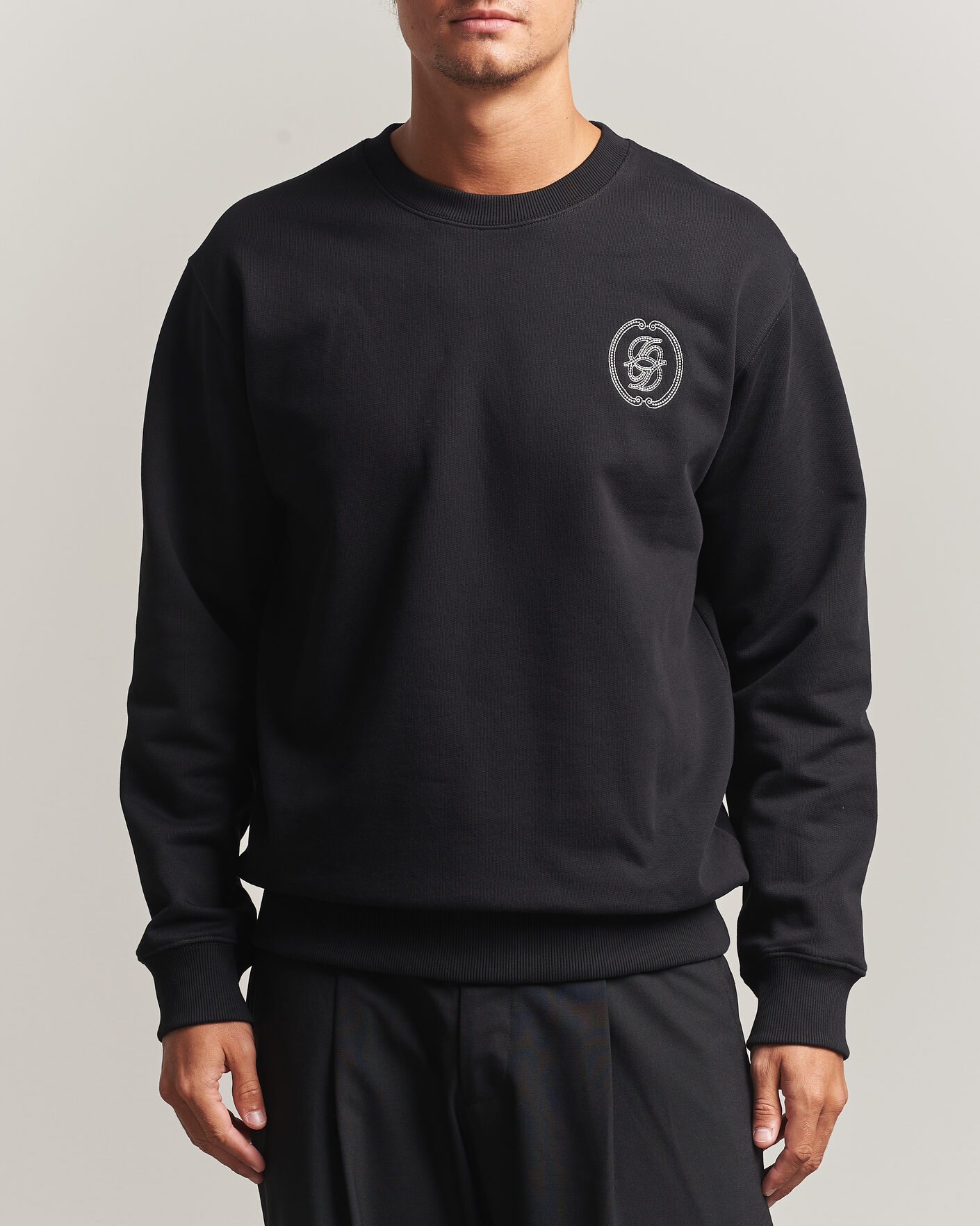 Homme | Pulls Et Tricots | Drôle de Monsieur | Mirror D Embroidered Sweatshirt Black