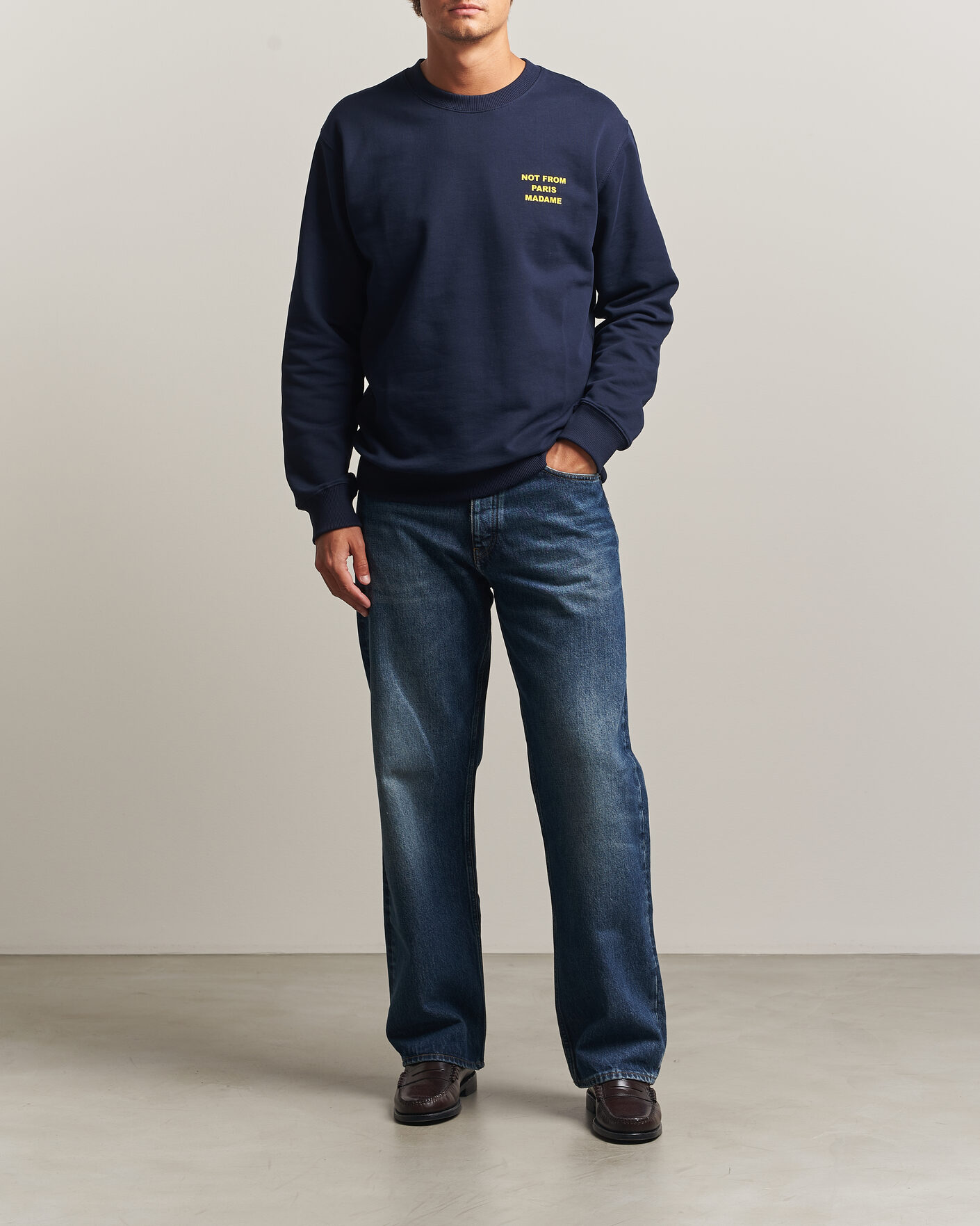 Homme | Pulls Et Tricots | Drôle de Monsieur | Bold Slogan Sweatshirt Navy