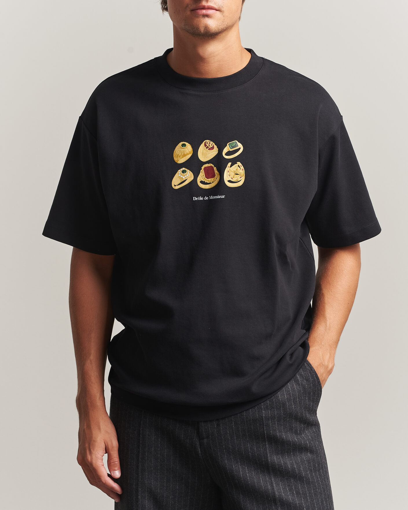 Homme | T-shirts | Drôle de Monsieur | Rings T-Shirt Black