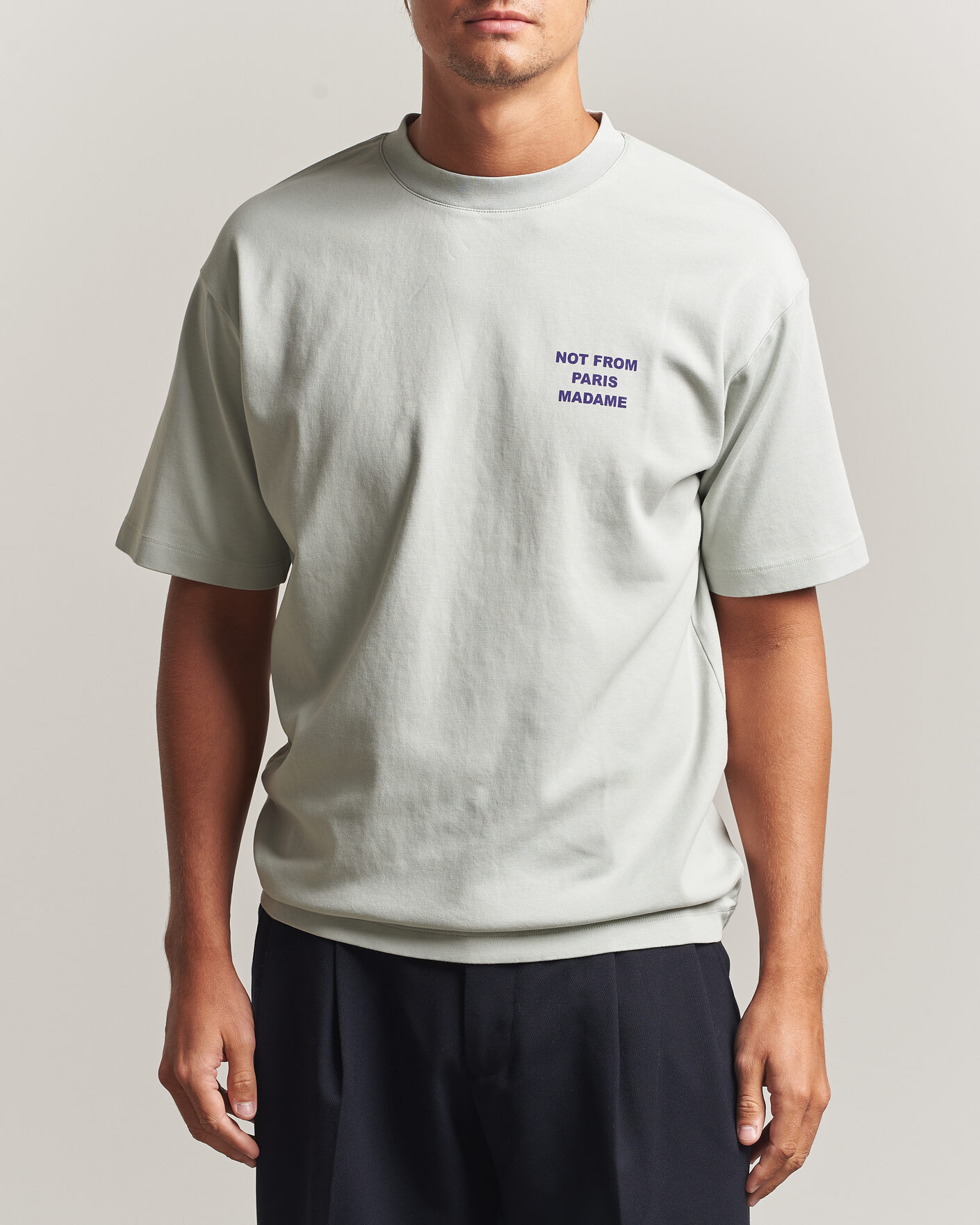 Homme | T-shirts | Drôle de Monsieur | Bold Slogan T-Shirt Grey
