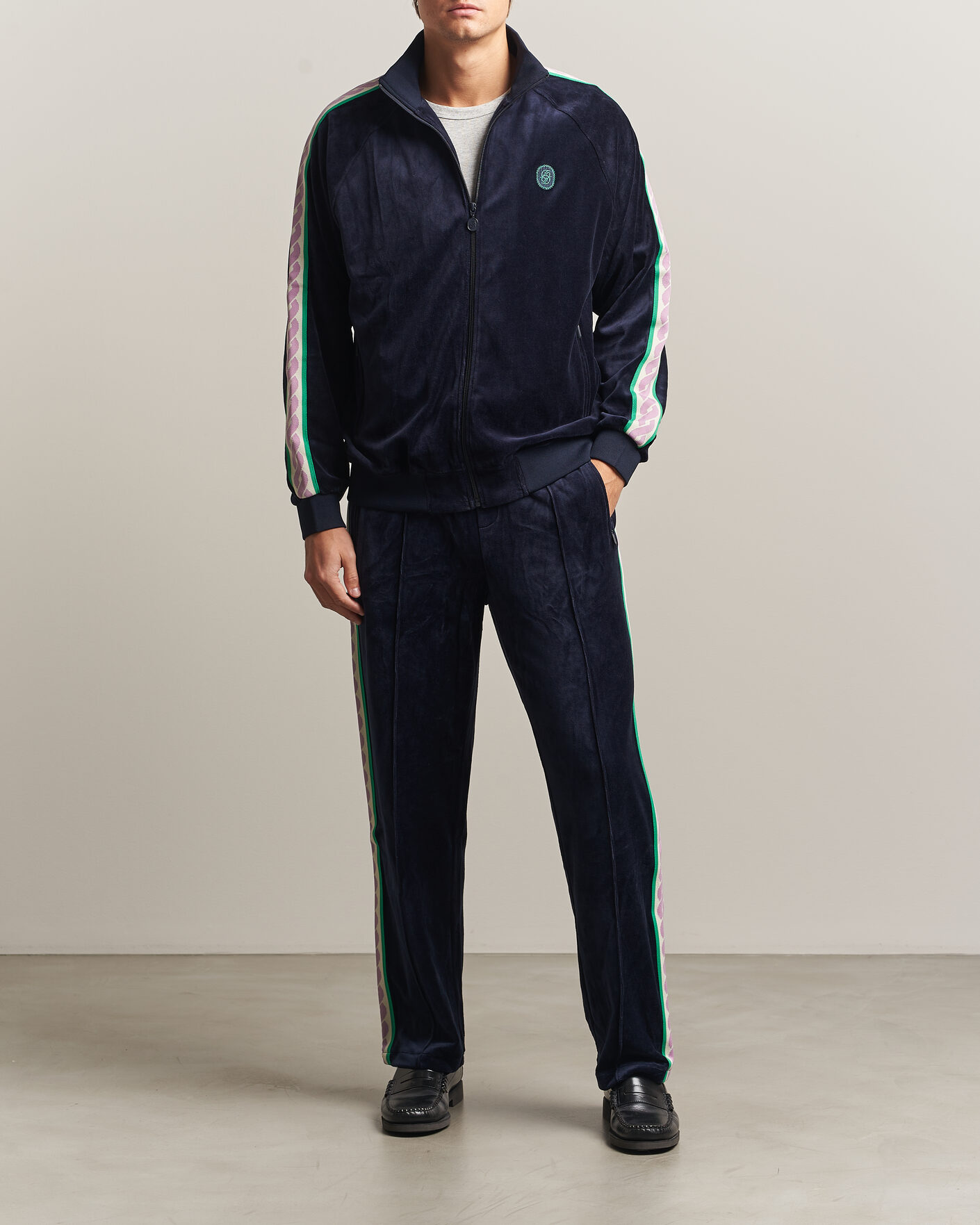 Homme | Pulls Et Tricots | Drôle de Monsieur | Survêtement Velours Track Jacket Navy