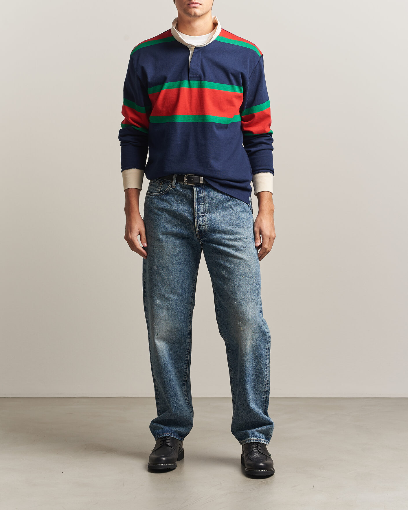 Heren | Broeken | EDWIN | Loose Straight Rainbow Selvage Jeans Mid Used