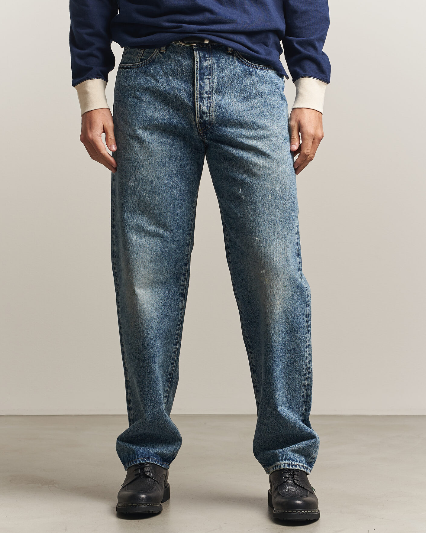 Heren | Broeken | EDWIN | Loose Straight Rainbow Selvage Jeans Mid Used