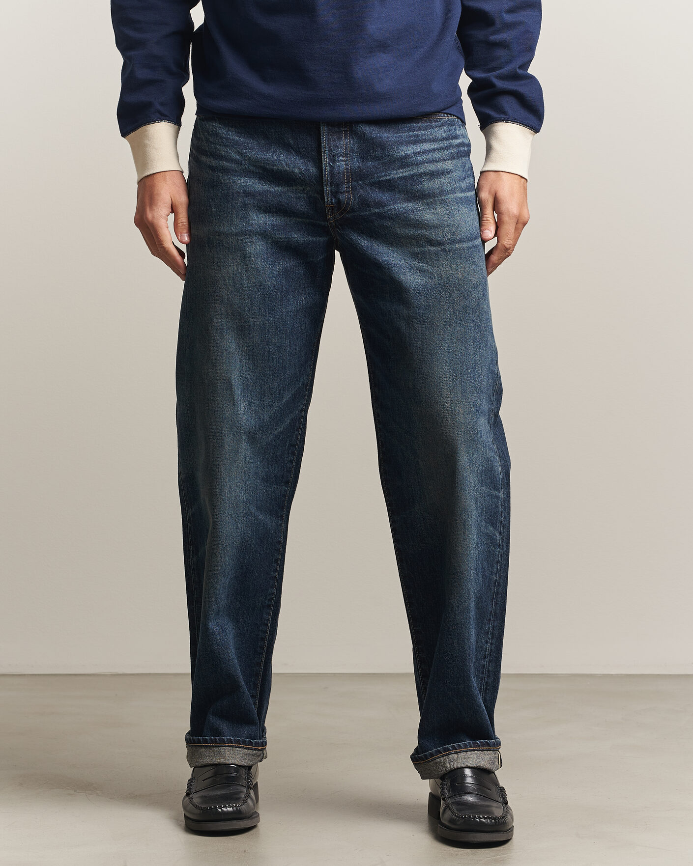 Homme | Pantalons | EDWIN | Loose Straight Rainbow Selvage Jeans Dark Used