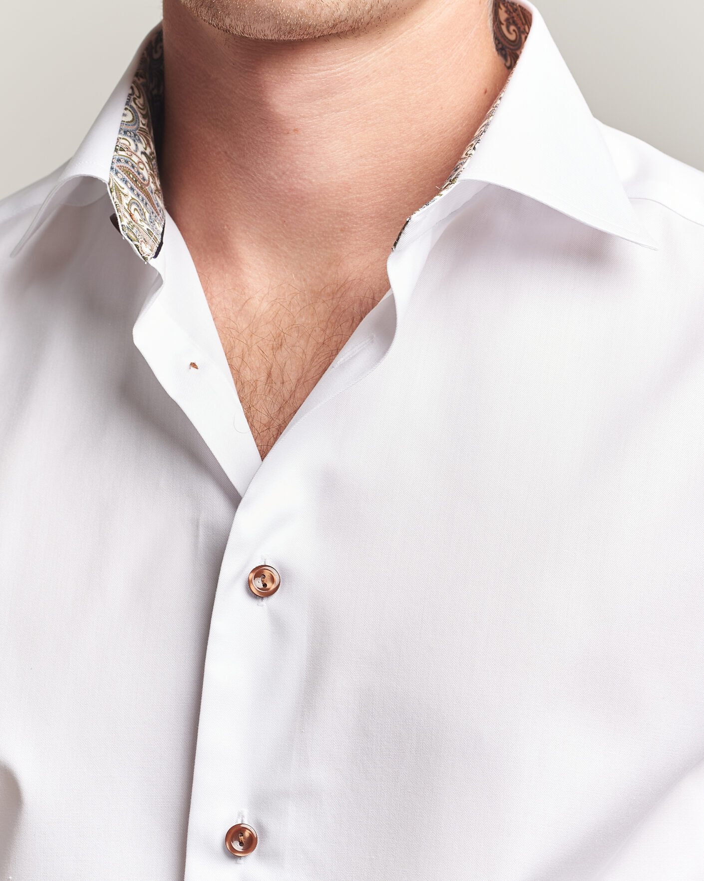 Homme | Chemises | Eton | Slim Fit Signature Twill Contrast Shirt White