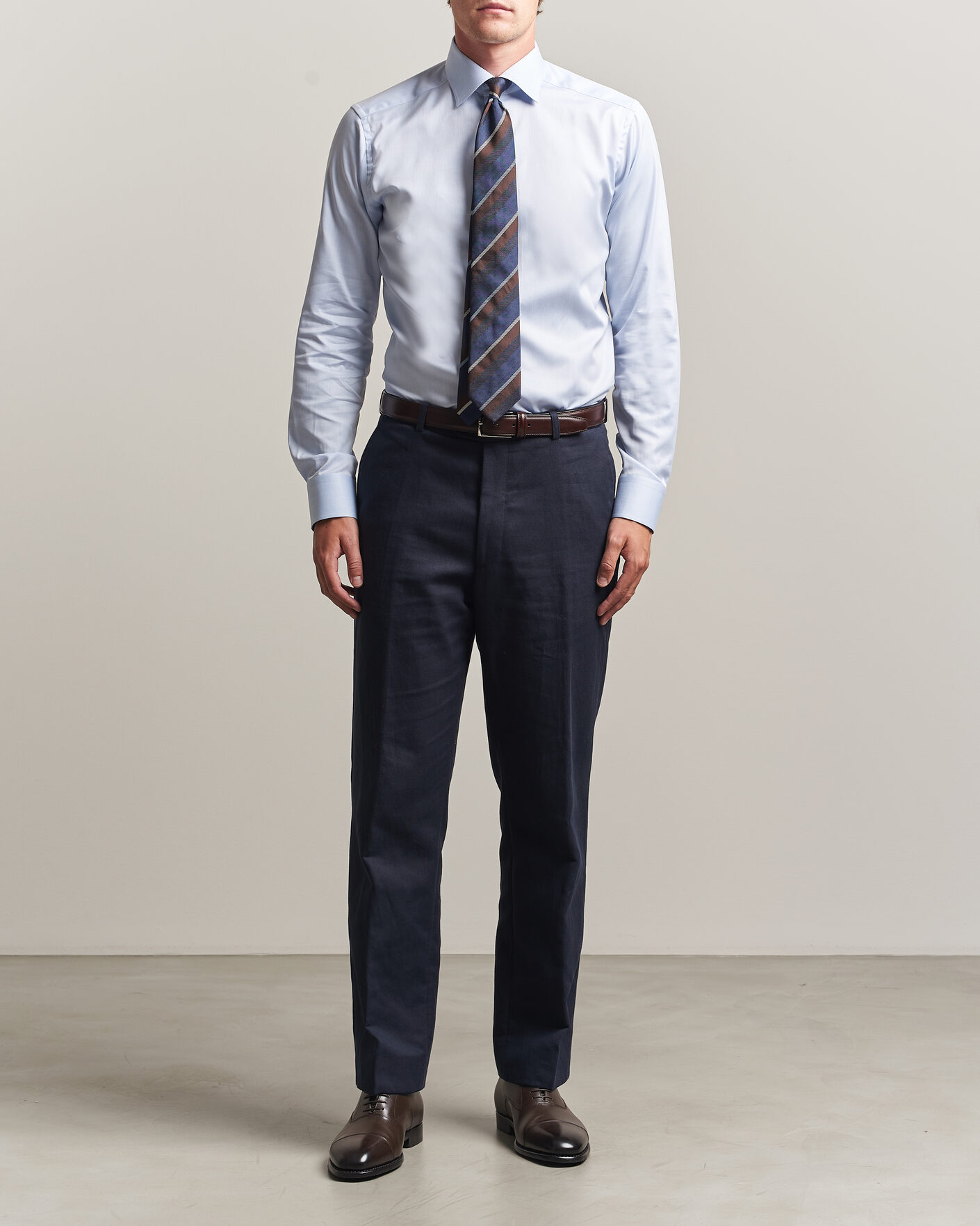 Homme | Chemises | Eton | Slim Fit Signature Twill Contrast Shirt Light Blue