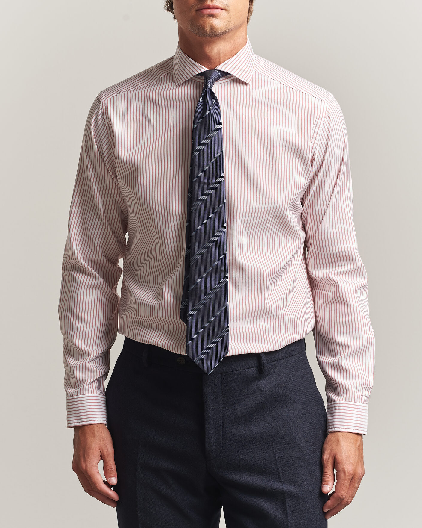 Heren | Overhemden | Eton | Casual Fit Signature Oxford Striped Shirt Orange