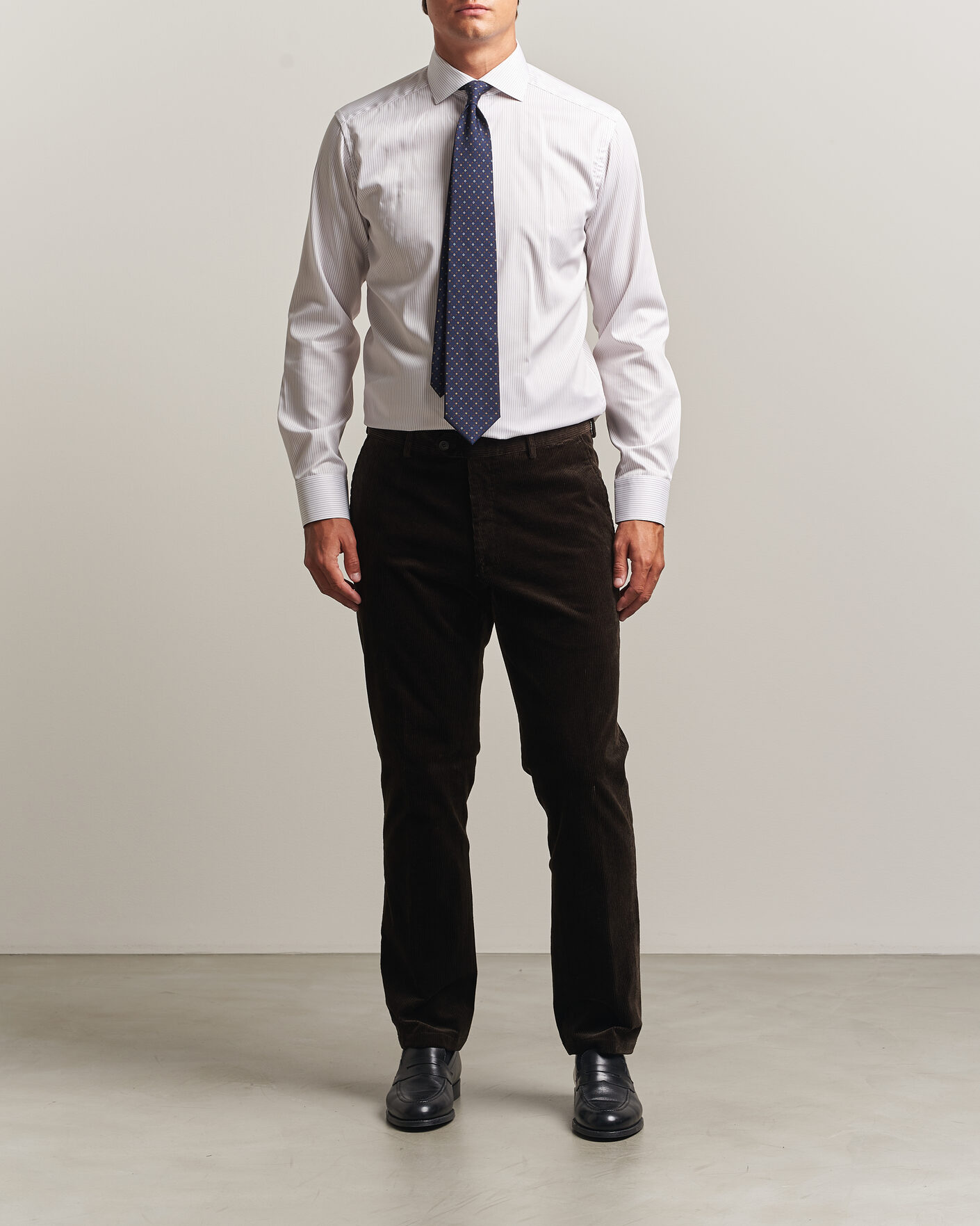 Heren | Overhemden | Eton | Slim Fit Fine Twill Striped Shirt Orange