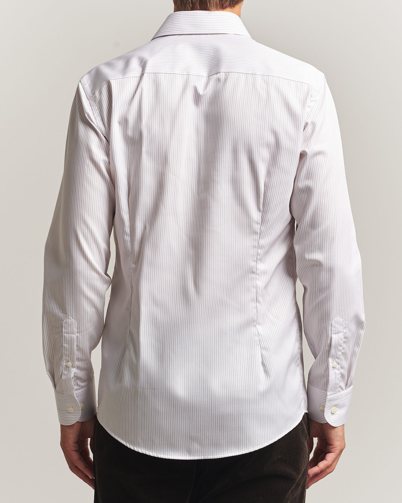 Heren | Overhemden | Eton | Slim Fit Fine Twill Striped Shirt Orange