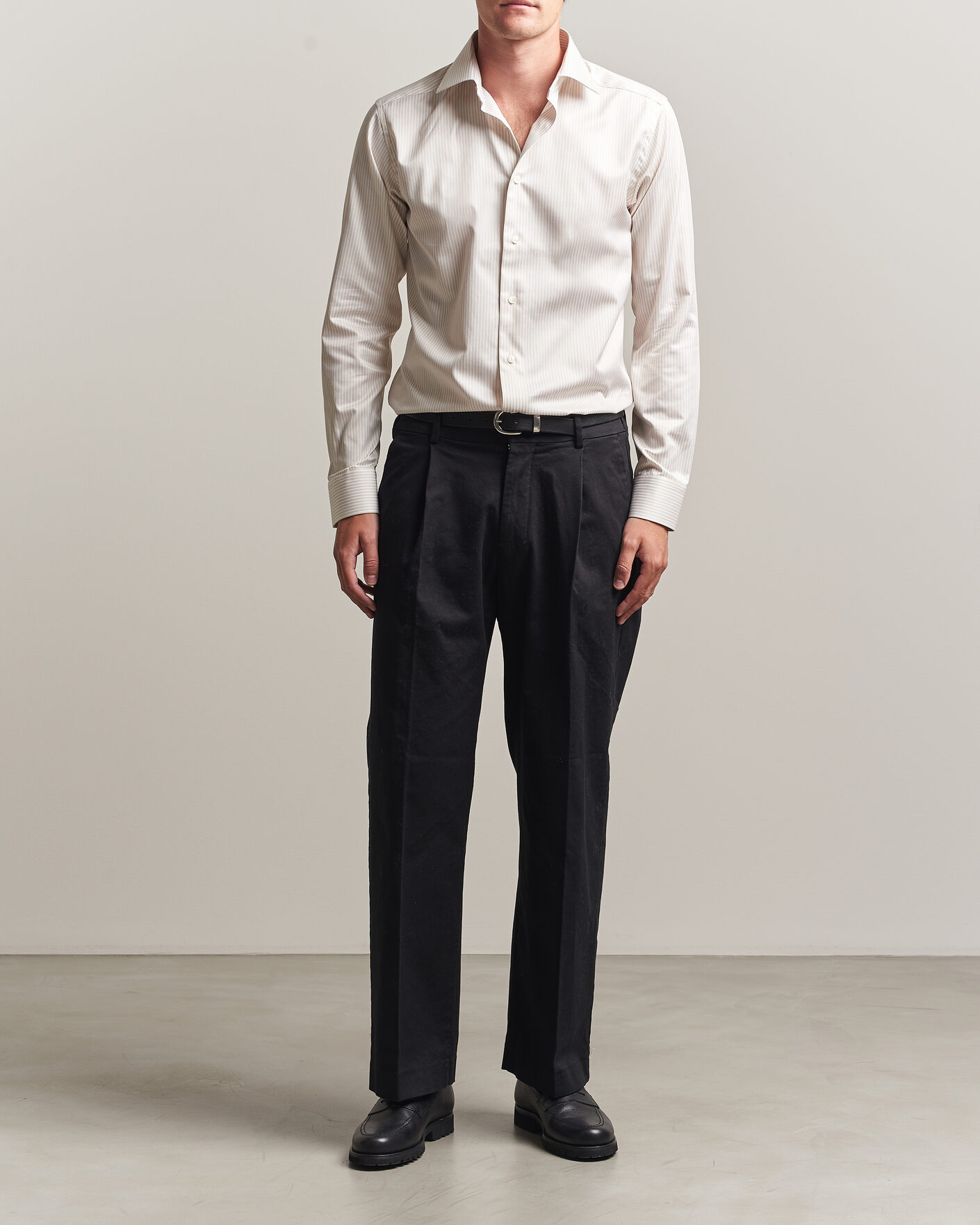 Homme | Chemises | Eton | Slim Fit Signature Twill Striped Shirt Beige