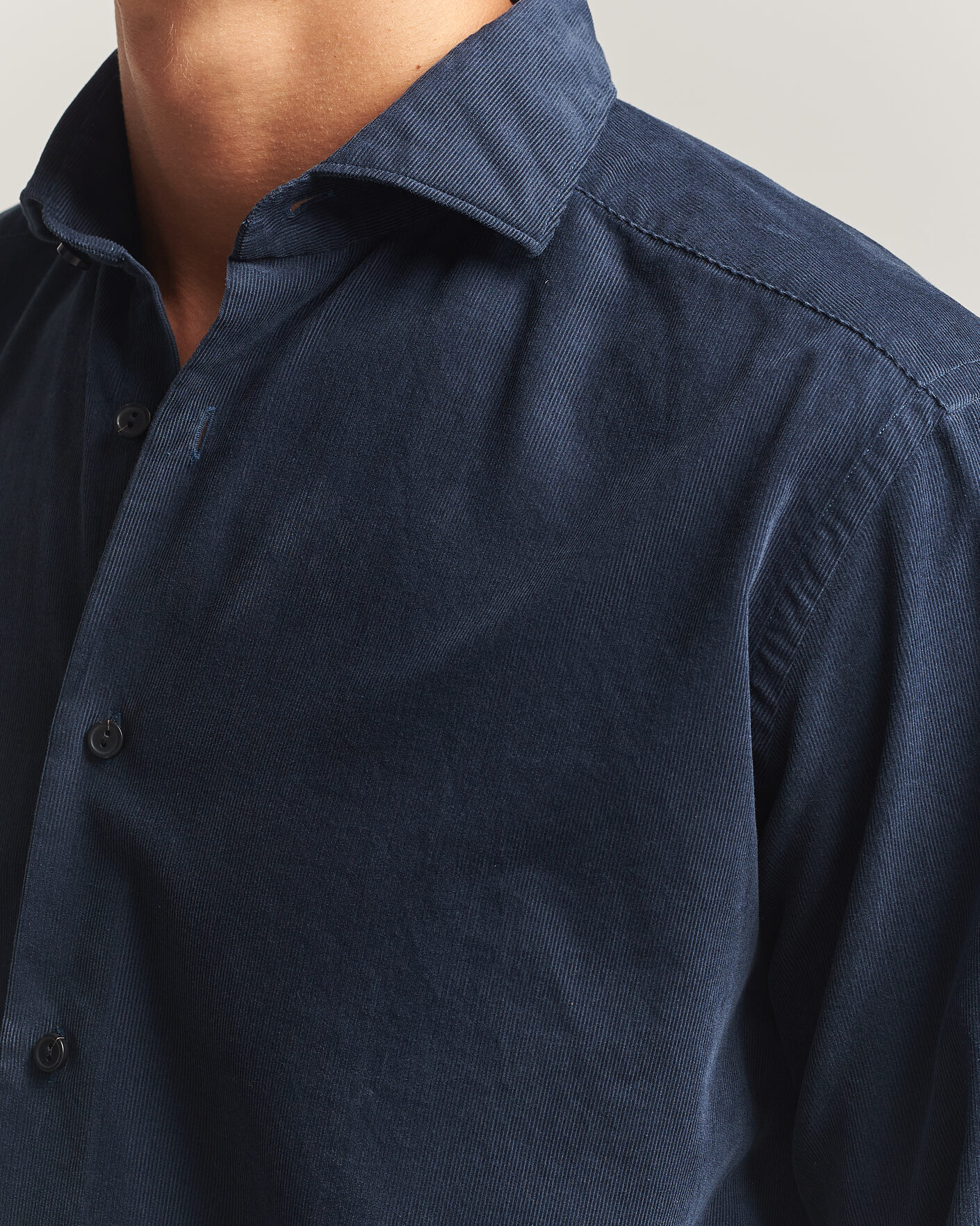 Homme | Chemises | Eton | Casual Fit Corduroy Shirt Navy Blue