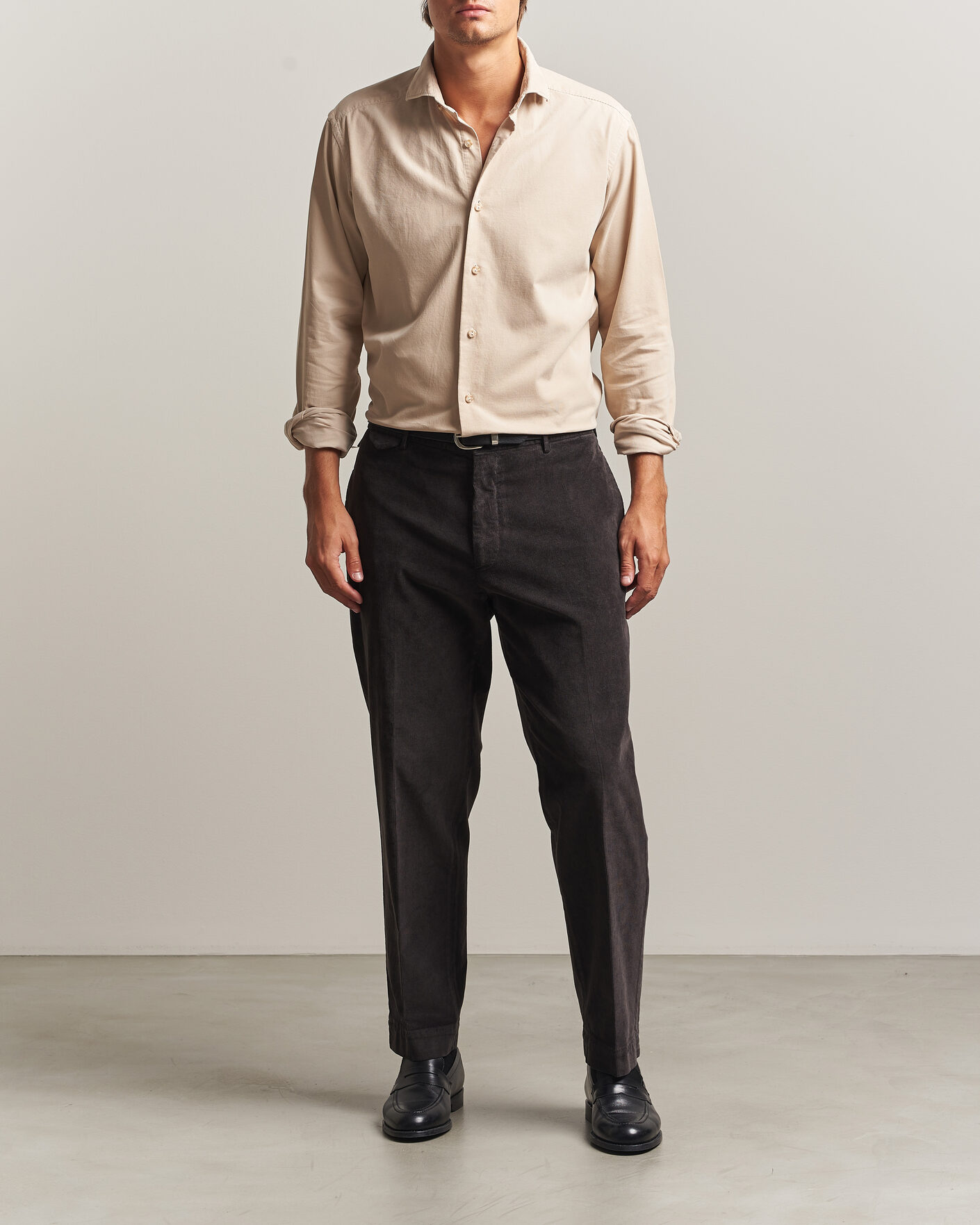 Homme | Chemises | Eton | Casual Fit Corduroy Shirt Beige