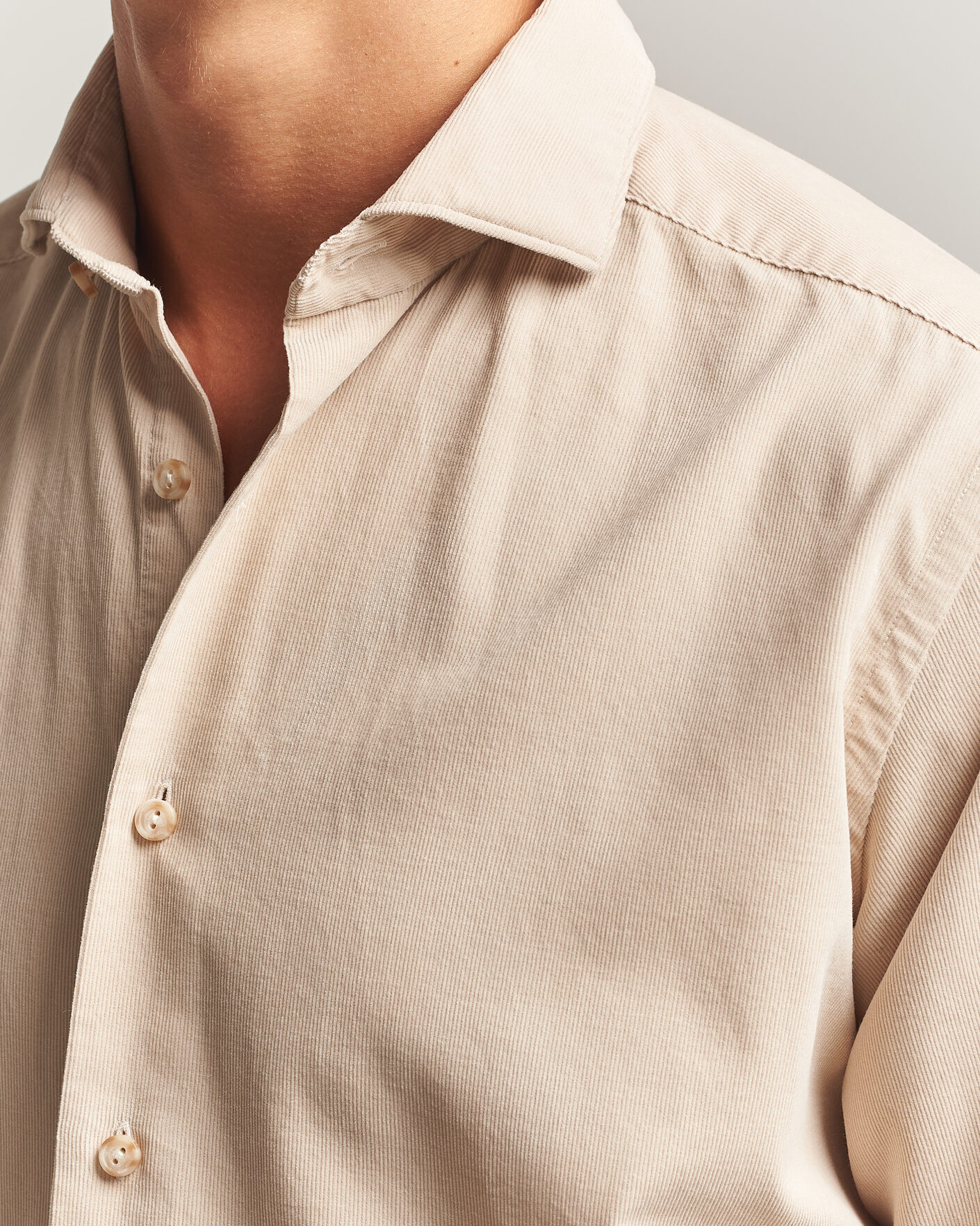 Homme | Chemises | Eton | Casual Fit Corduroy Shirt Beige