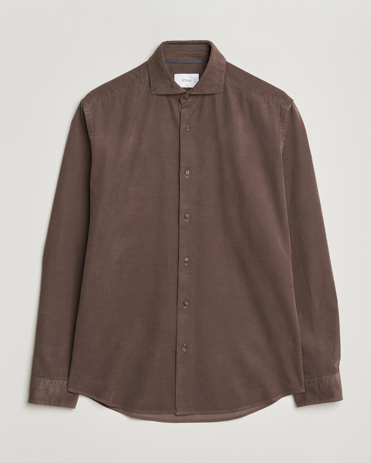 Heren | Overhemden | Eton | Casual Fit Corduroy Shirt Dark Brown