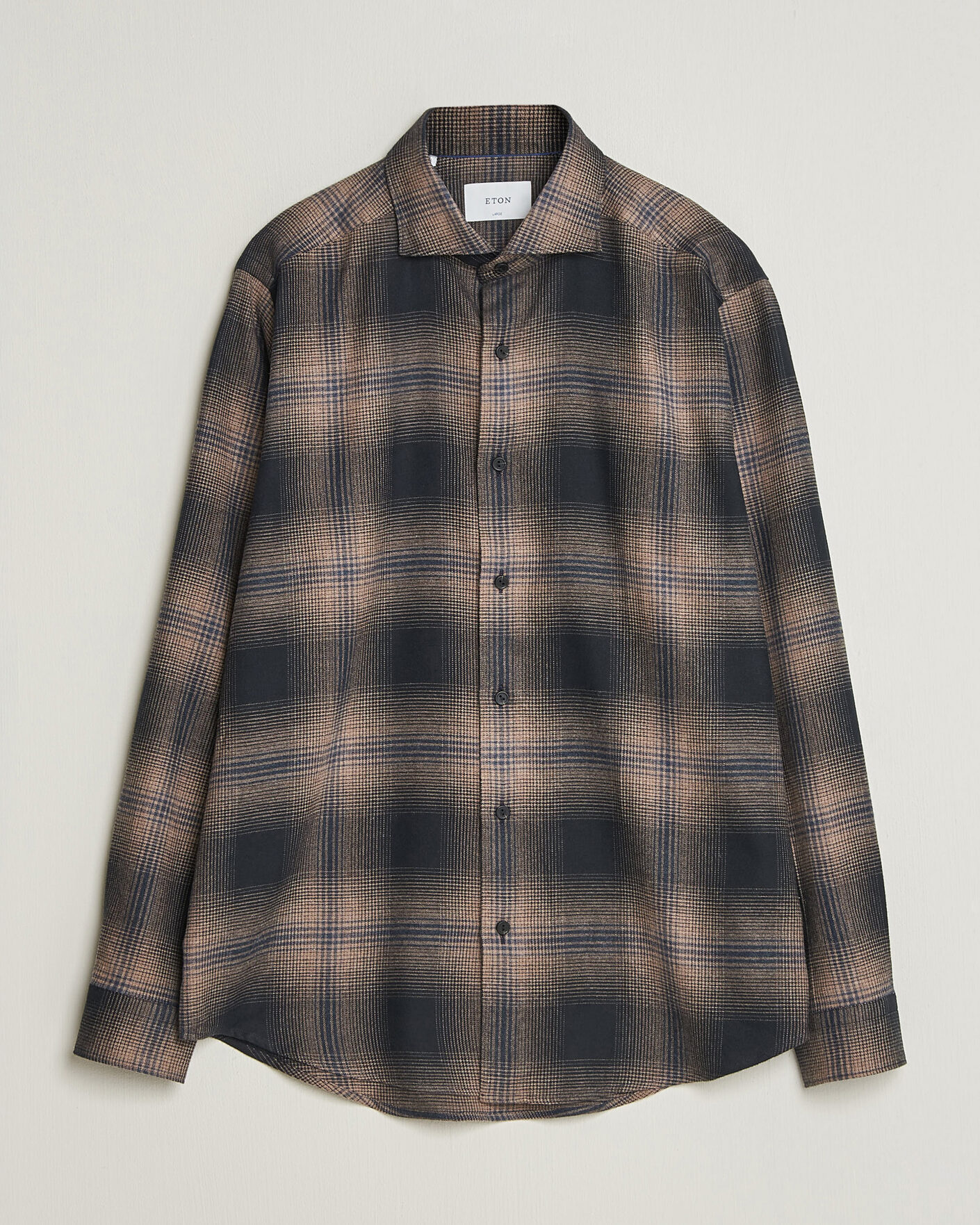 Homme | Chemises | Eton | Casual Fit Checked Flannel Shirt Navy Blue