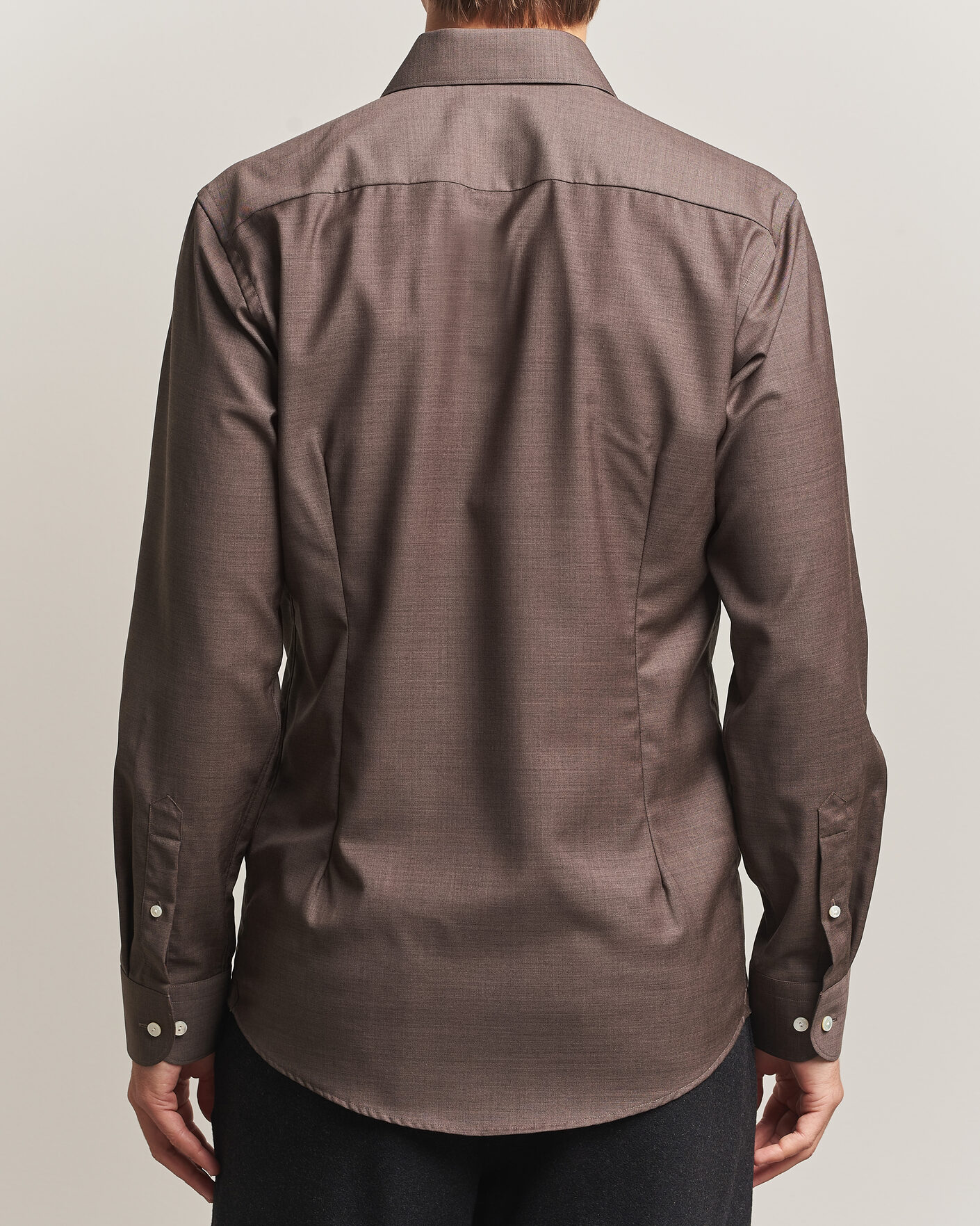 Homme | Chemises | Eton | Slim Fit Merino Shirt Brown