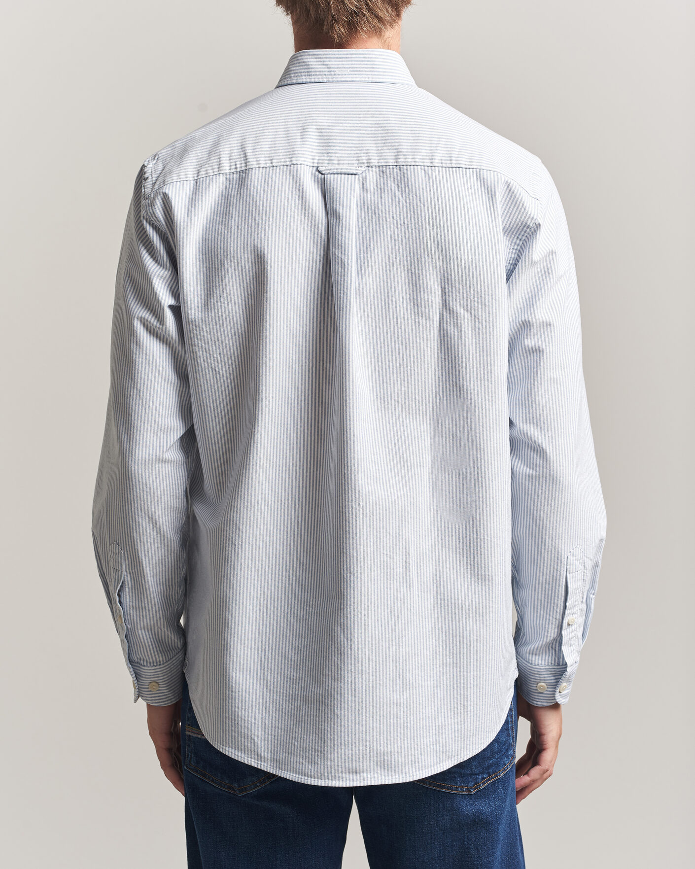 Homme | Chemises | Eton | Regular Fit Ivy Oxford Striped Shirt Mid Blue